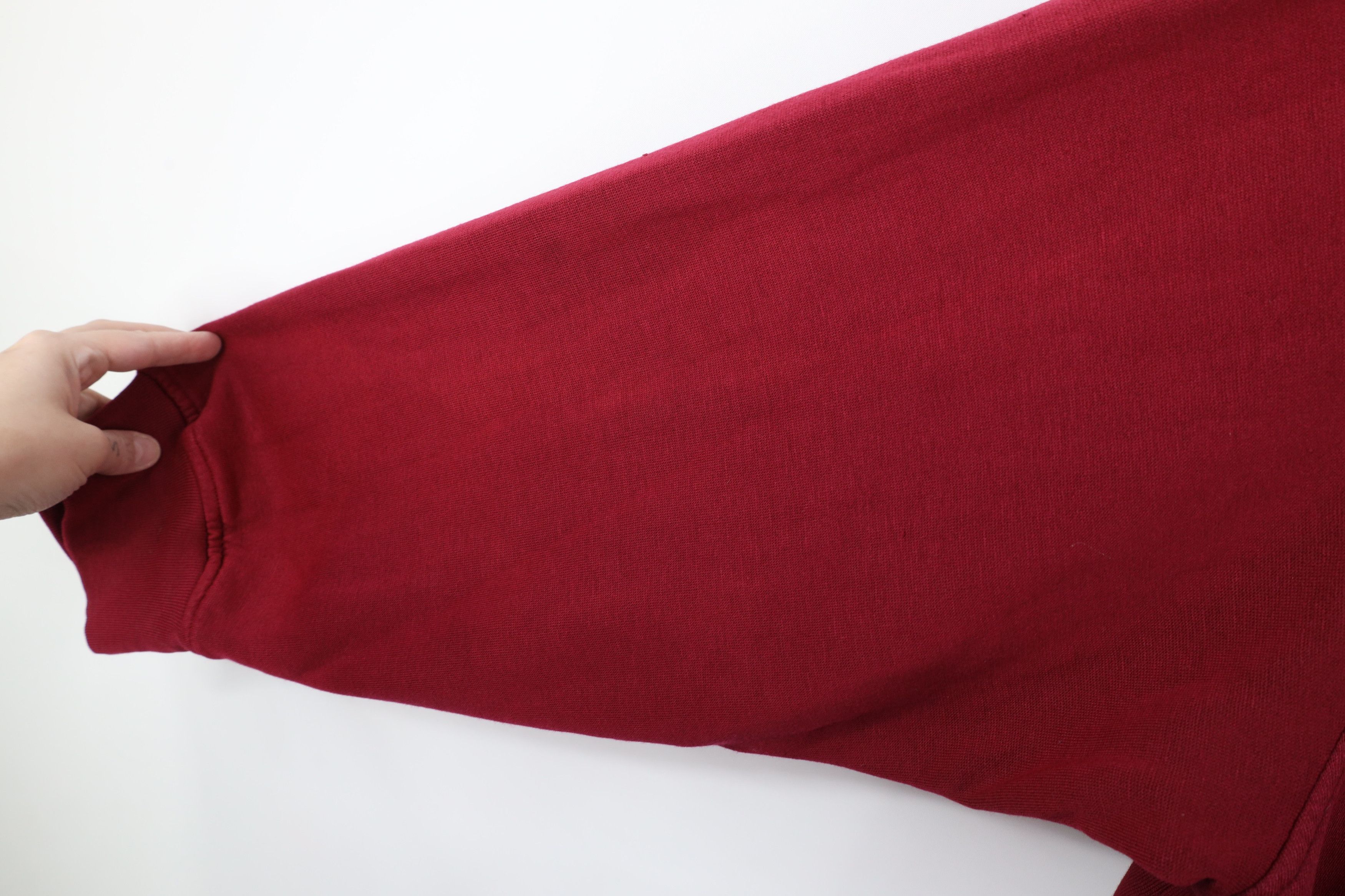 Vintage Vintage 90s Streetwear Blank Hoodie Sweatshirt Red Size US XXL / EU 58 / 5 - 8 Thumbnail