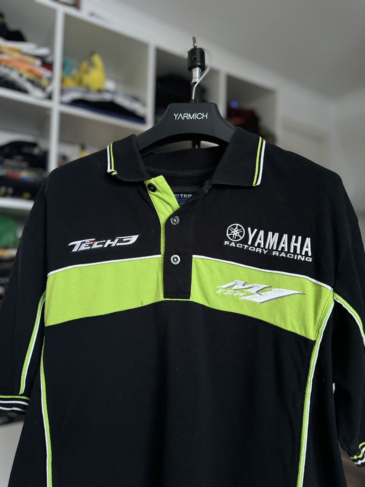 Vintage × Yamaha Vintage YMAHA Advertisement Racing Fan Polo Size US L / EU 52-54 / 3 - 4 Thumbnail
