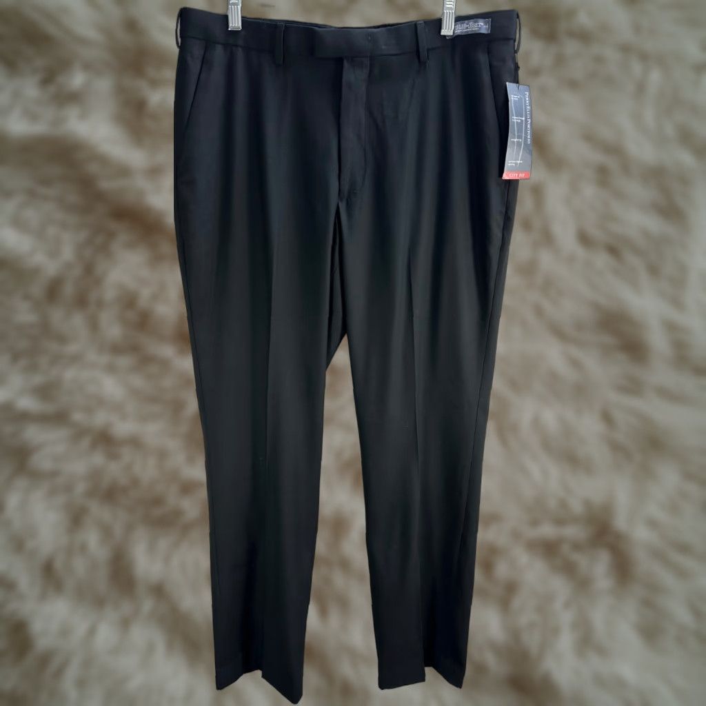 Sperry Men's Perry Ellis Portfolio City Fit Black Pants Classic Sz 36 NWT Regular Inseam 32.5 Dress Pants Comfort Waist Flat Front Size US 36 / EU 52 - 1 Thumbnail