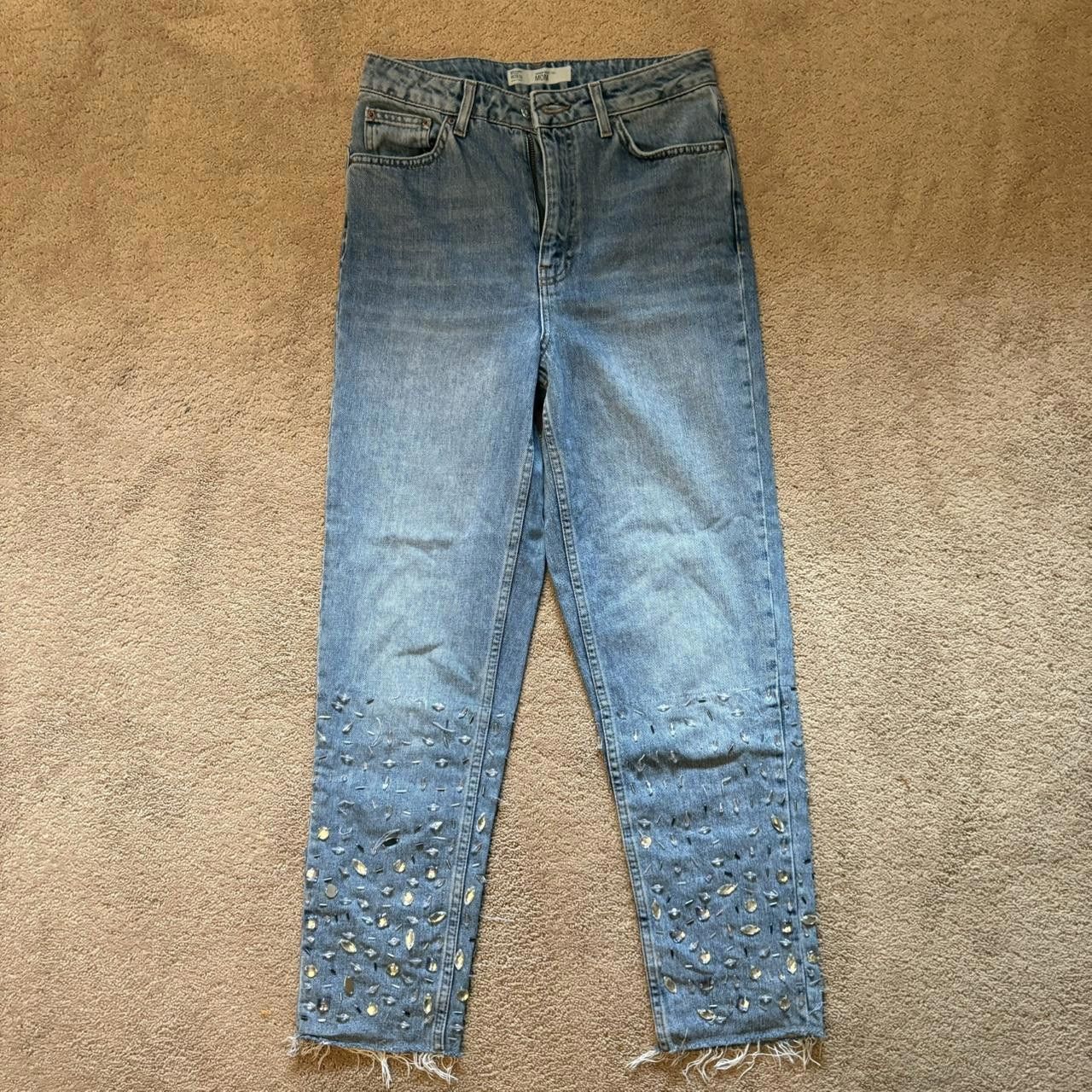 Topshop Topshop Bedazzled Mom Jeans Size 28" / US 6 / IT 42 - 4 Thumbnail