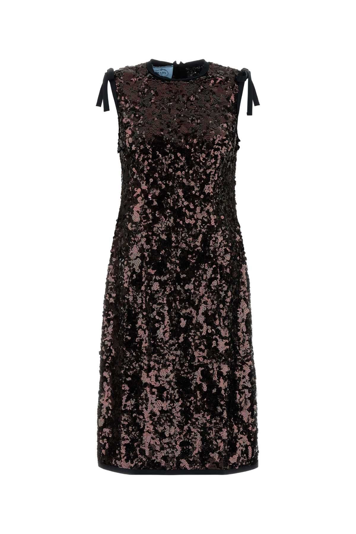 Prada Brown Sequins Dress Size M / US 6-8 / IT 42-44 - 1 Thumbnail