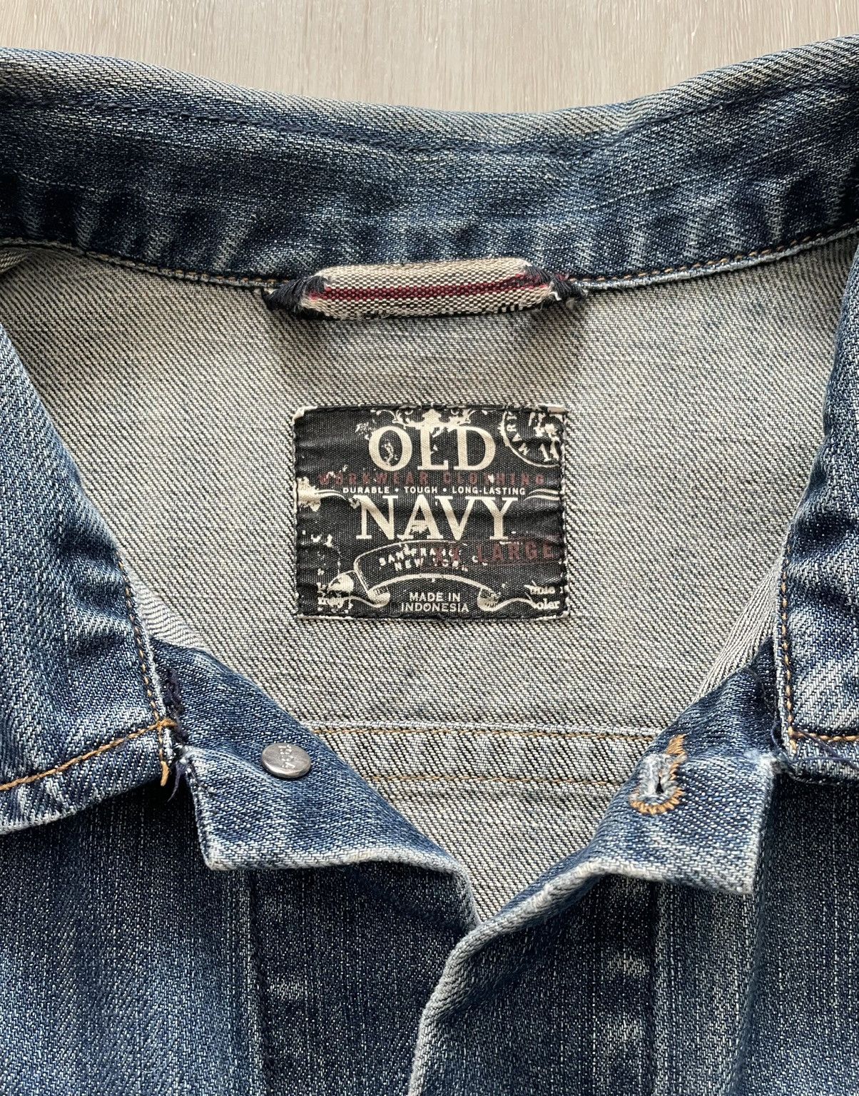 Old Navy VTG Y2K 07 Old Navy Denim Jacket Sz 2XL Trucker Distressed Size US XXL / EU 58 / 5 - 5 Thumbnail