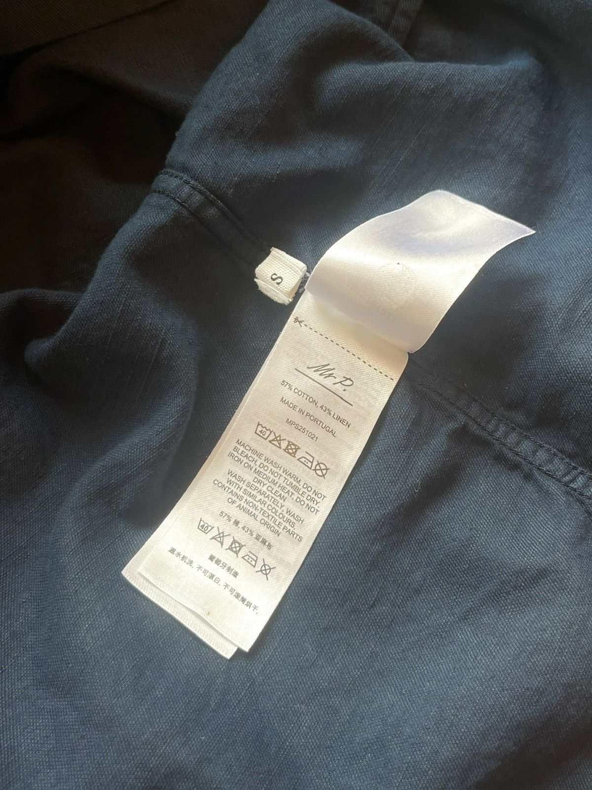 Mr P. Camp Collar Linen/Cotton Shirt - Size S/M Size US S / EU 44-46 / 1 - 6 Thumbnail