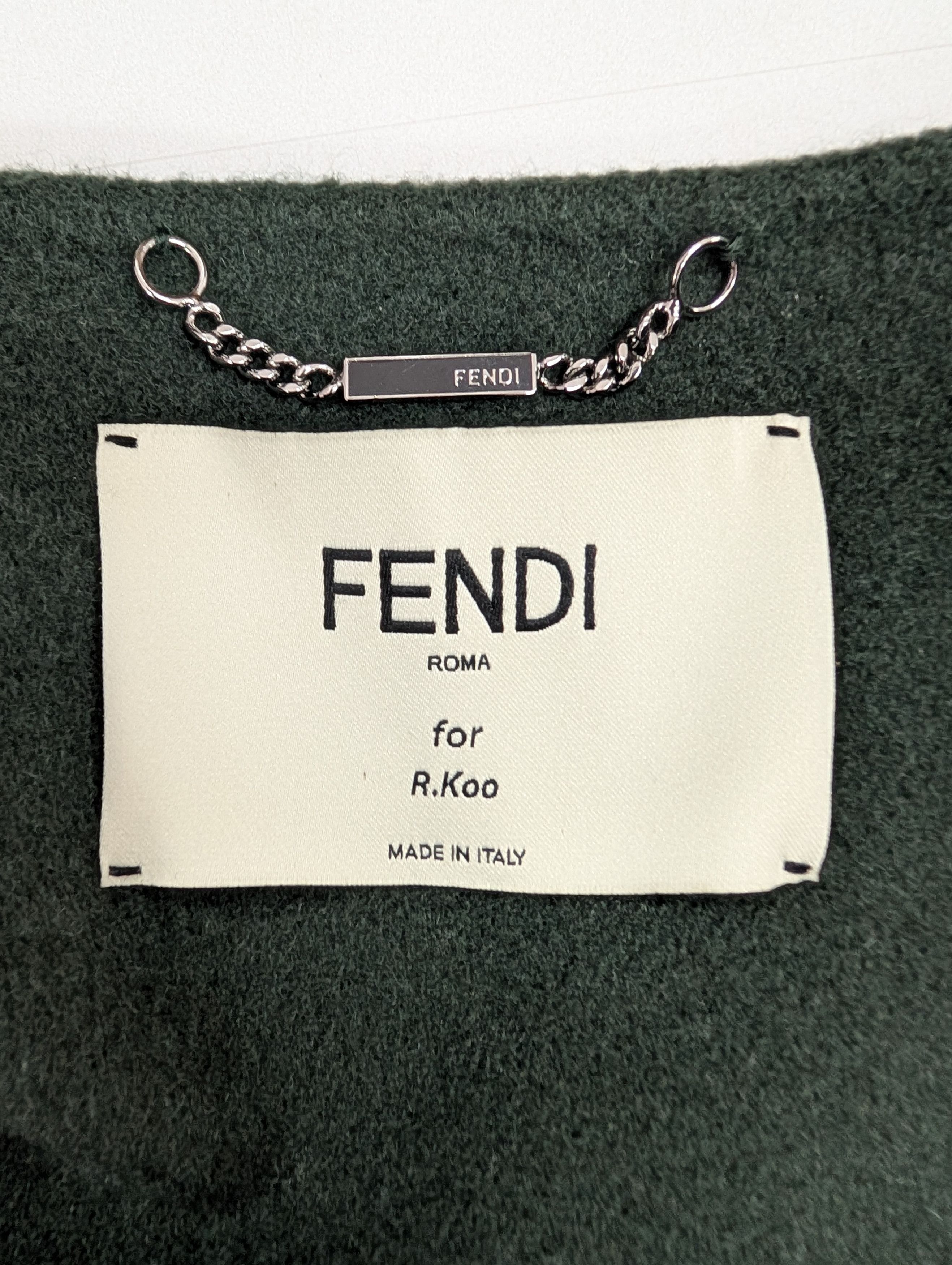 Fendi Fendi Grey Cashmere Short Sleeve Coat With Fur Wrist Size XS / US 0-2 / IT 36-38 - 4 Thumbnail