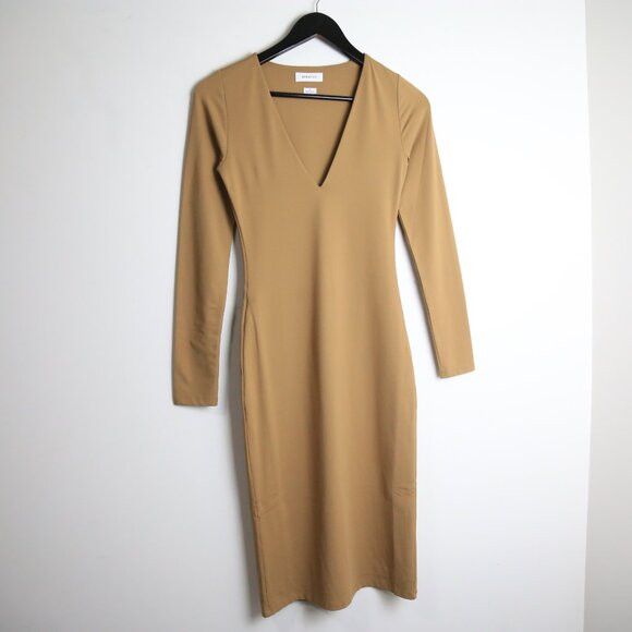 Aritzia Aritzia Babaton '90s Slit Midi Dress Light Green 8 | Grailed