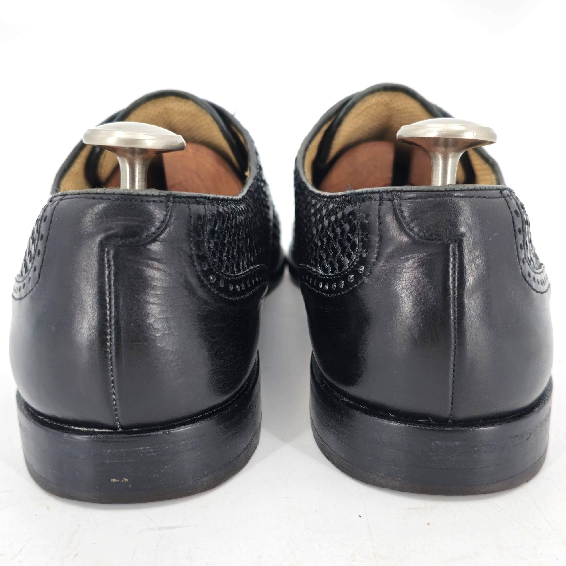 Mezlan Vintage Mezlan Mens 15M Black Exotic Crocodile Woven Leather Size US 15 / EU 48 - 5 Thumbnail