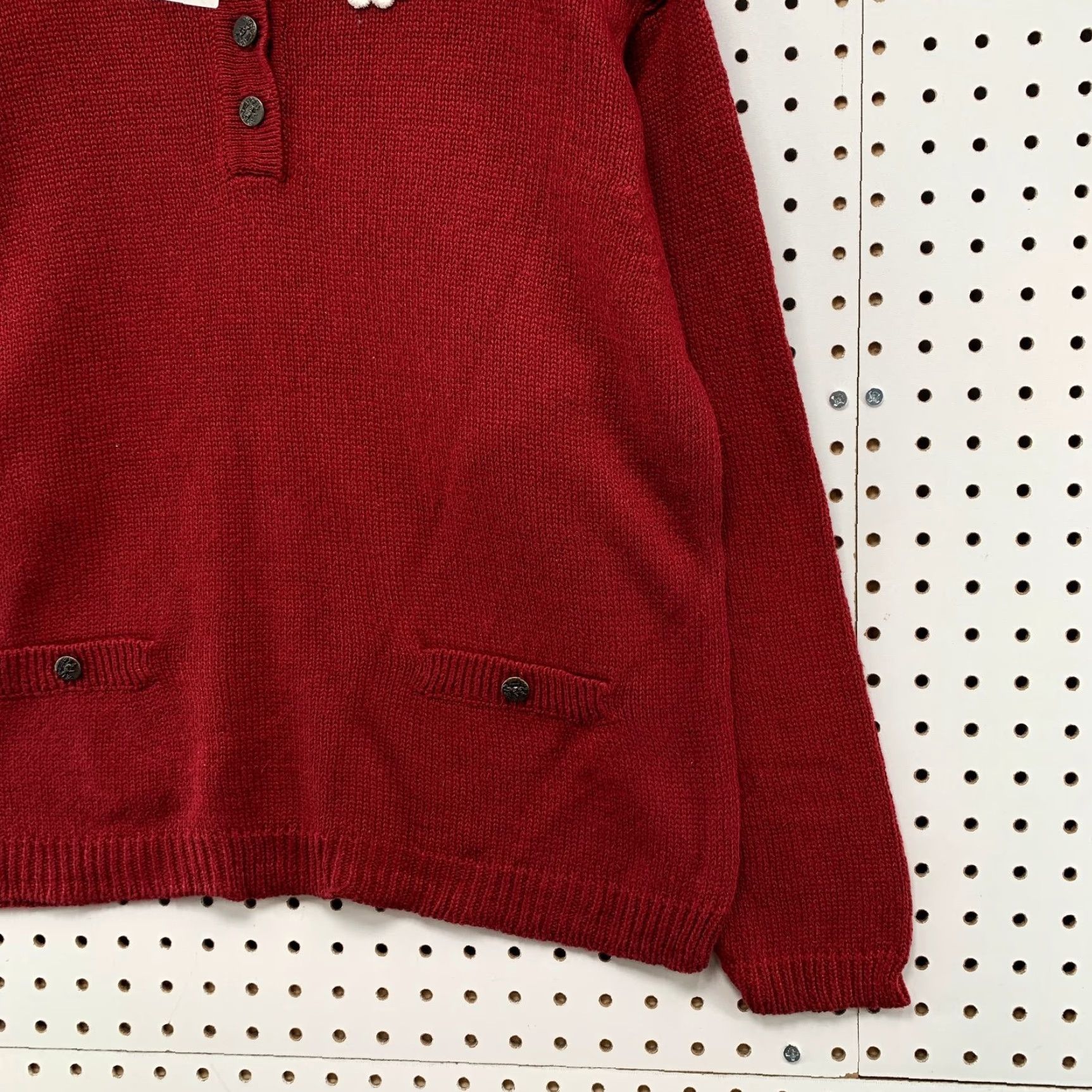Vintage VINTAGE Chaus Sweater Women M Red Lace Collared Ramie Cotton Button Grandma Size M / US 6-8 / IT 42-44 - 5 Thumbnail
