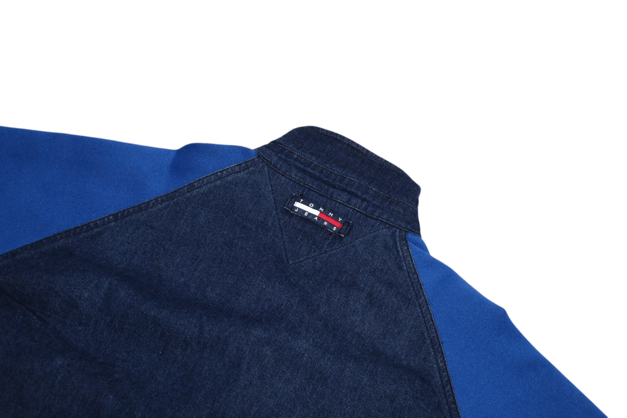 Tommy Hilfiger 90's RARE💥Tommy Jeans Indigo Denim Softshell Trim Pullover Size US XL / EU 56 / 4 - 10 Thumbnail