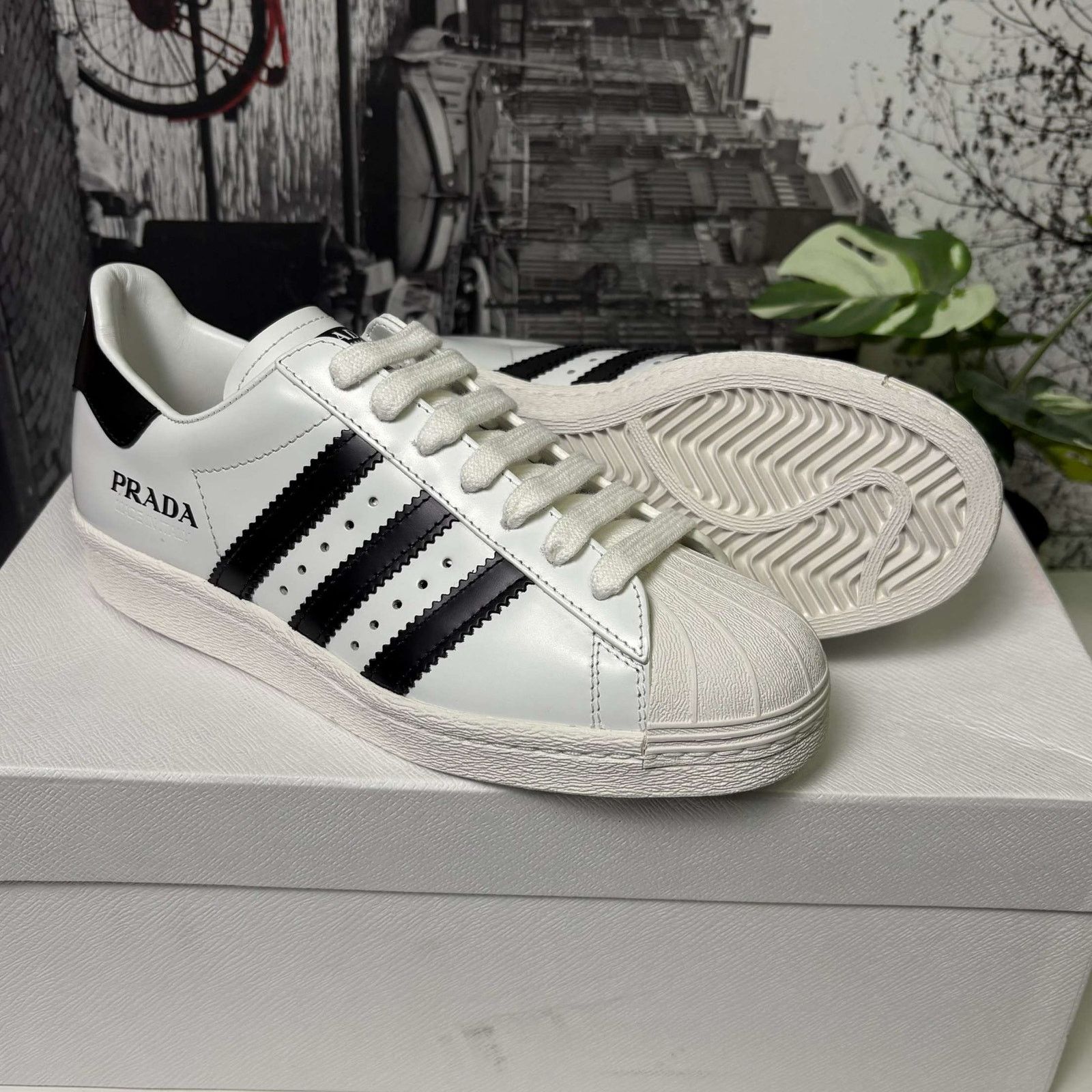Adidas Superstar Prada White Black