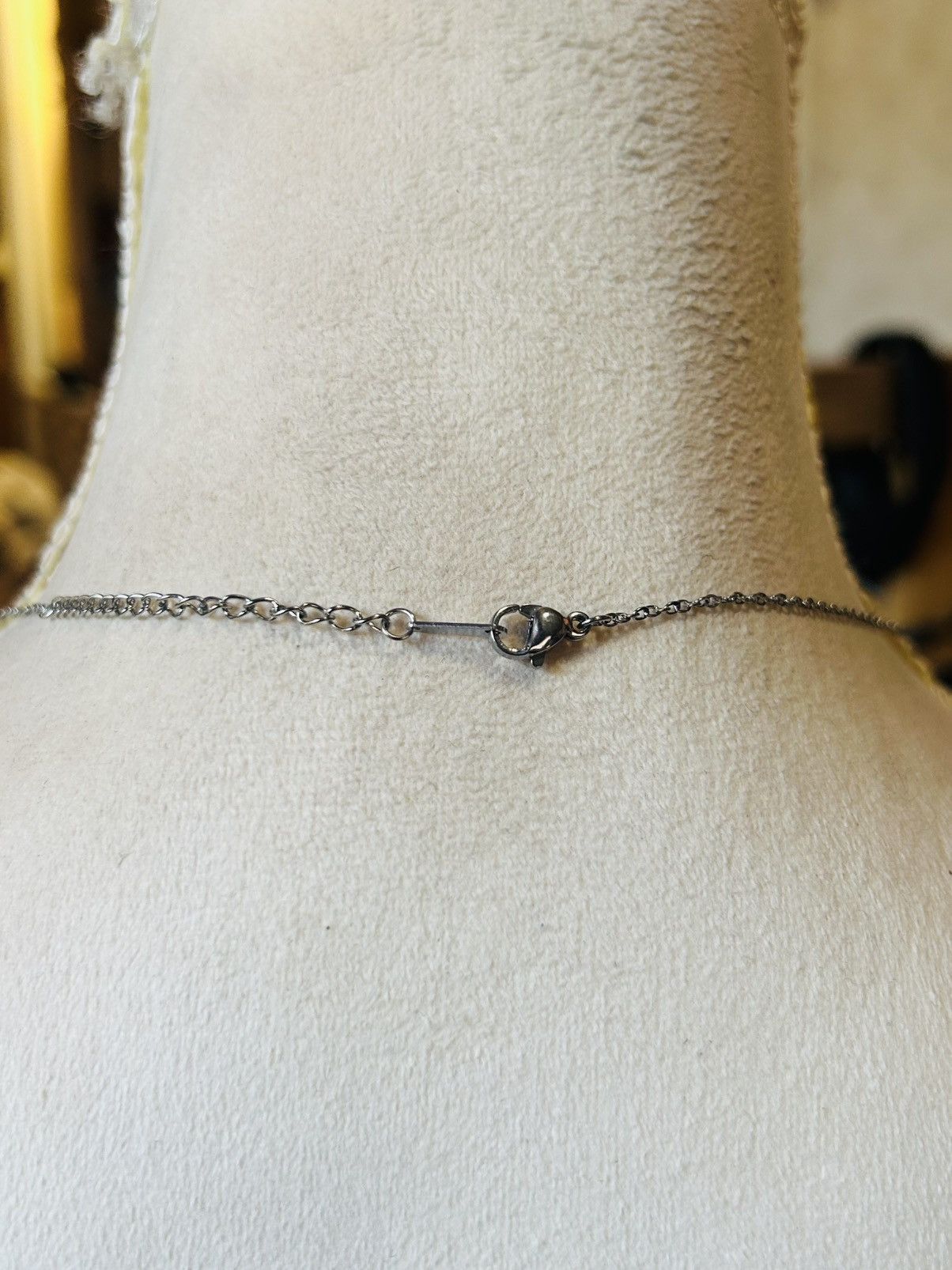 Handmade Handcrafted vintage textured heart pendant on chain necklace Size ONE SIZE - 3 Thumbnail