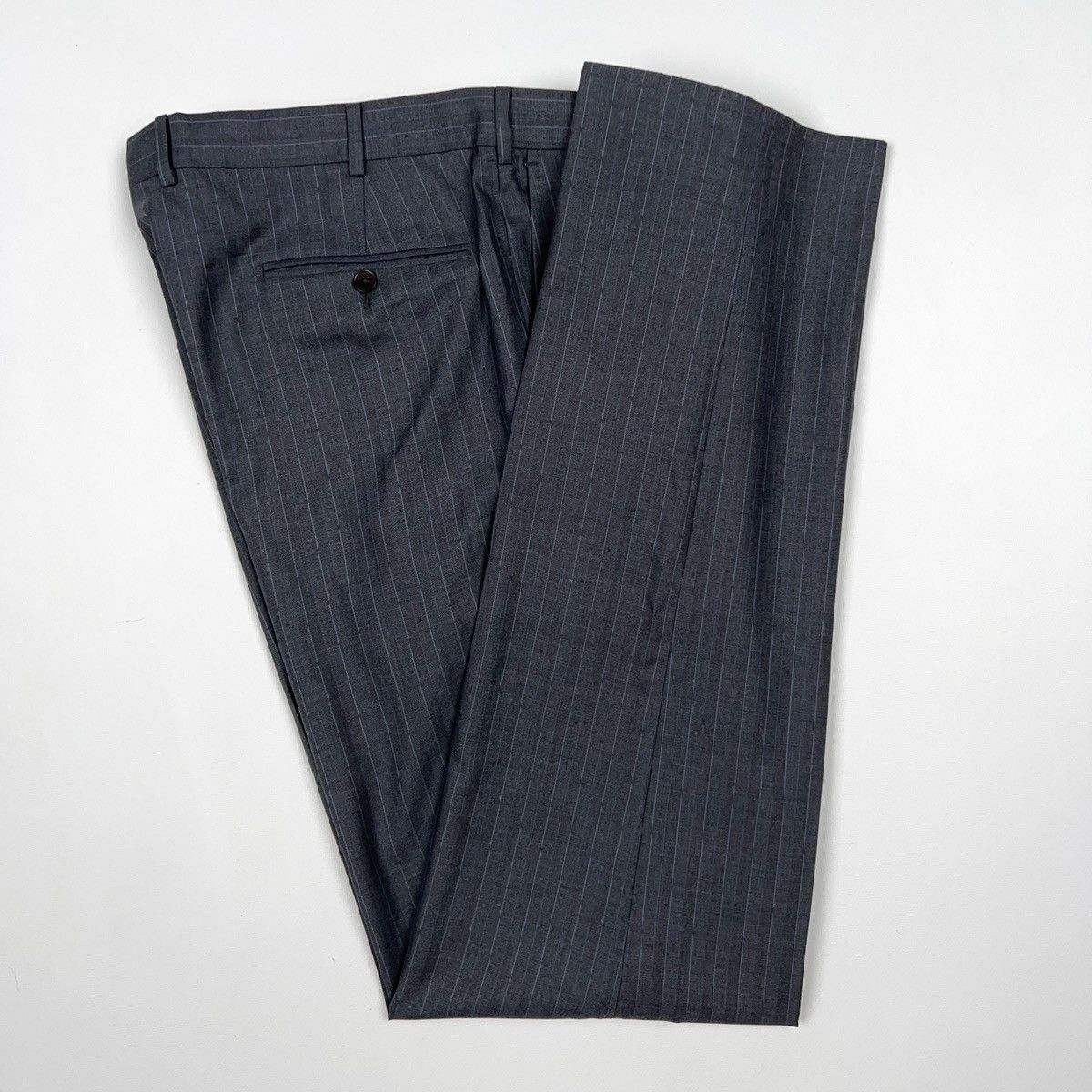 Ermenegildo Zegna Ermenegildo Zegna Su Misura Stripped Suit Wool Silk Size 46L - 16 Thumbnail