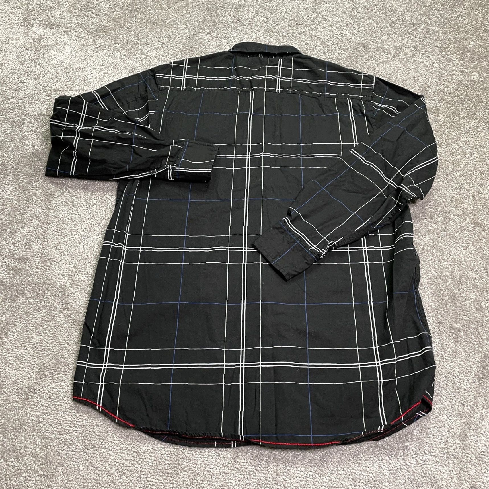 Vintage Koman Jeans Shirt Mens Medium Black Check Long Sleeve Button-Down Cotton - Classic Outdoor casual Size US M / EU 48-50 / 2 - 2 Thumbnail