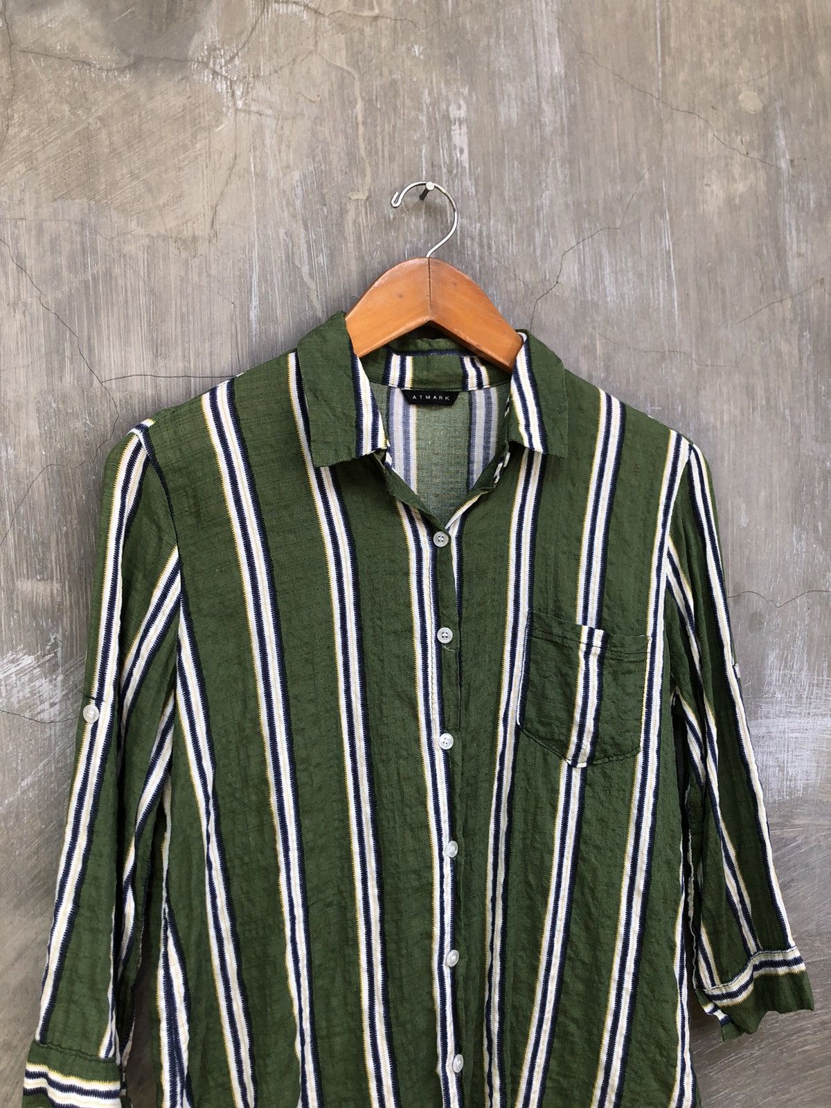 Japanese Brand Atmark Stripe Button Up Shirt Size M / US 6-8 / IT 42-44 - 2 Thumbnail