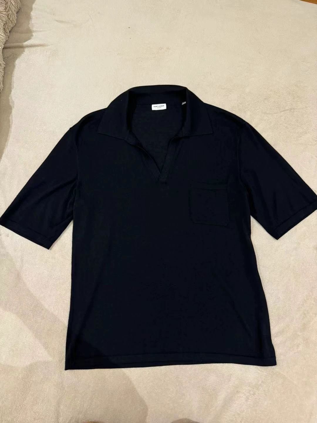 Saint Laurent Paris Saint Laurent Paris Black wool polo shirt Size US S / EU 44-46 / 1 - 1 Thumbnail