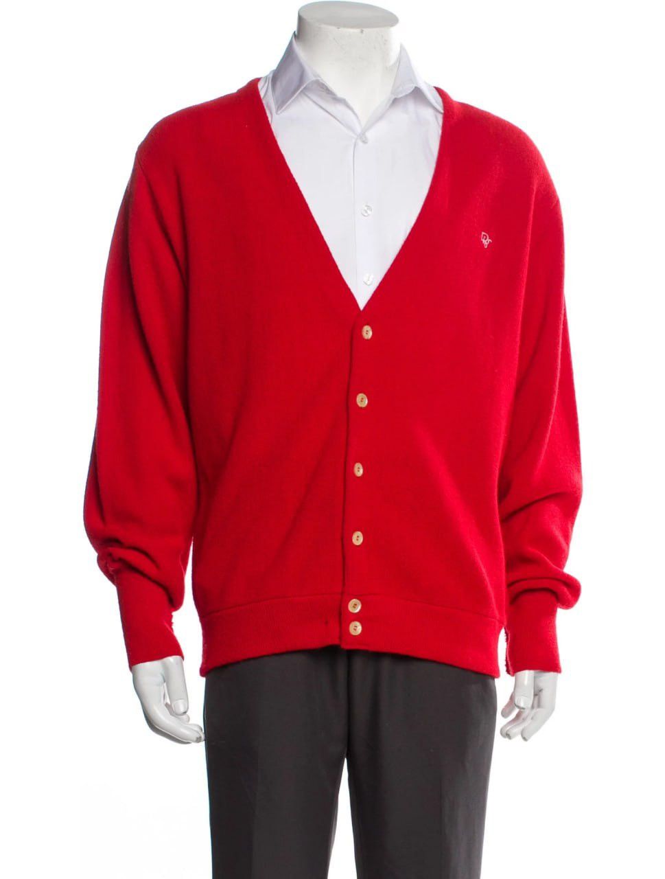 Dior × Vintage Vintage Christian Dior Monsieur V-Neck Cardigan 80-90s Size US L / EU 52-54 / 3 - 1 Thumbnail