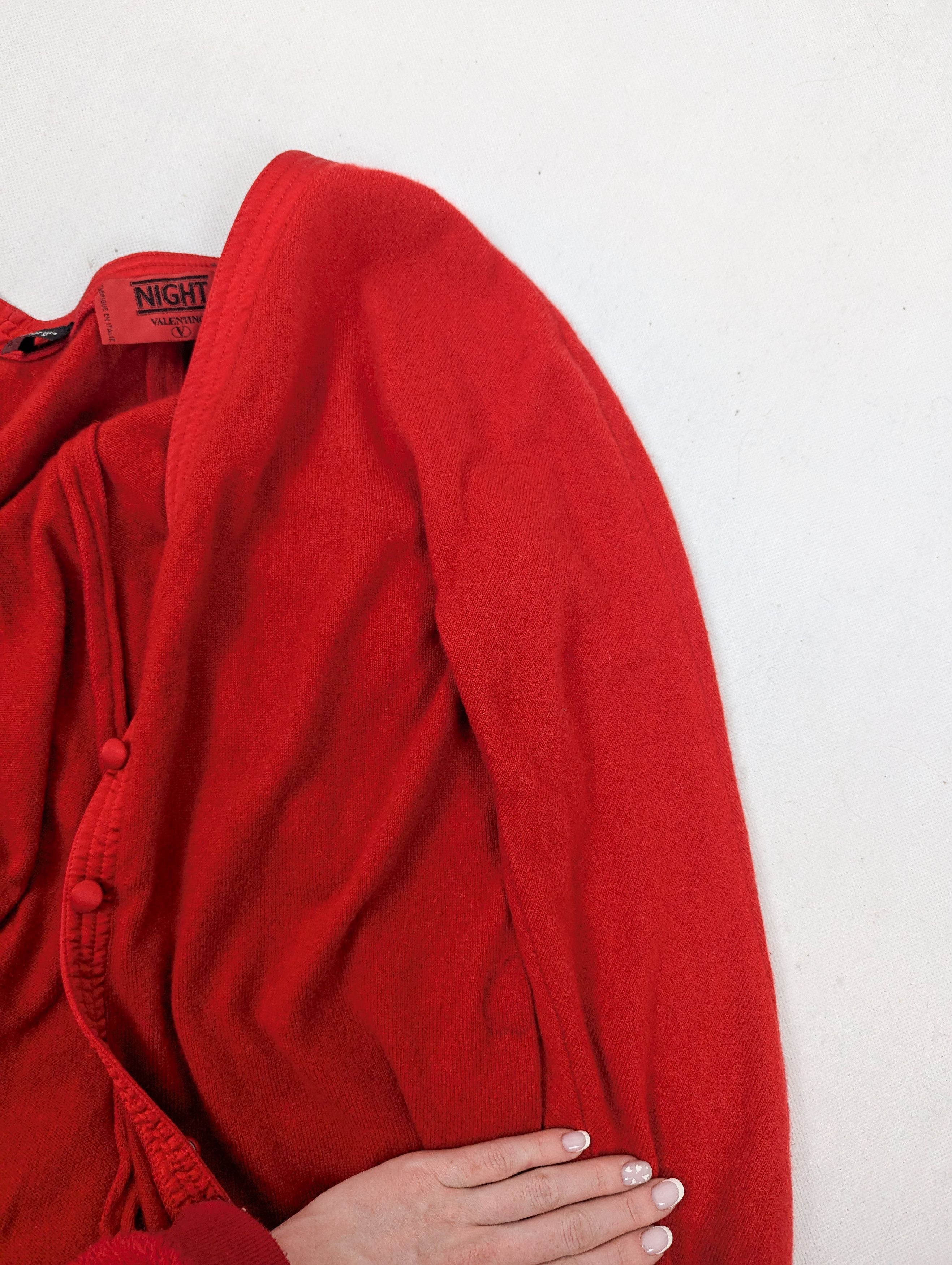 Valentino Valentino red cashmere cardigan Size L / US 10 / IT 46 - 9 Thumbnail