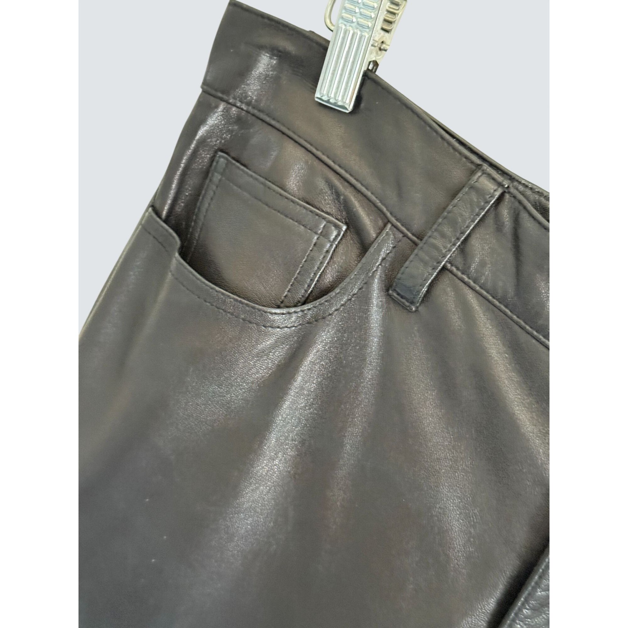 Ralph Lauren Ralph Lauren Black Lamb Leather Pants Size 12 Womens Classic Size 34" / US 12 / IT 48 - 3 Thumbnail