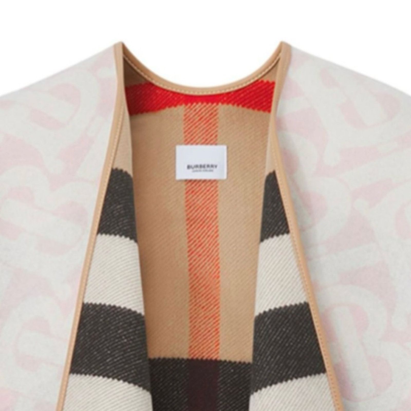 Burberry BURBERRY check TB logo fringe reversible poncho cape wrap Size ONE SIZE - 4 Thumbnail