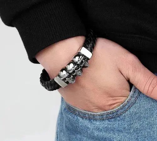 Other Braid Rope Triples Skull Head Bracelet Size ONE SIZE - 1 Thumbnail