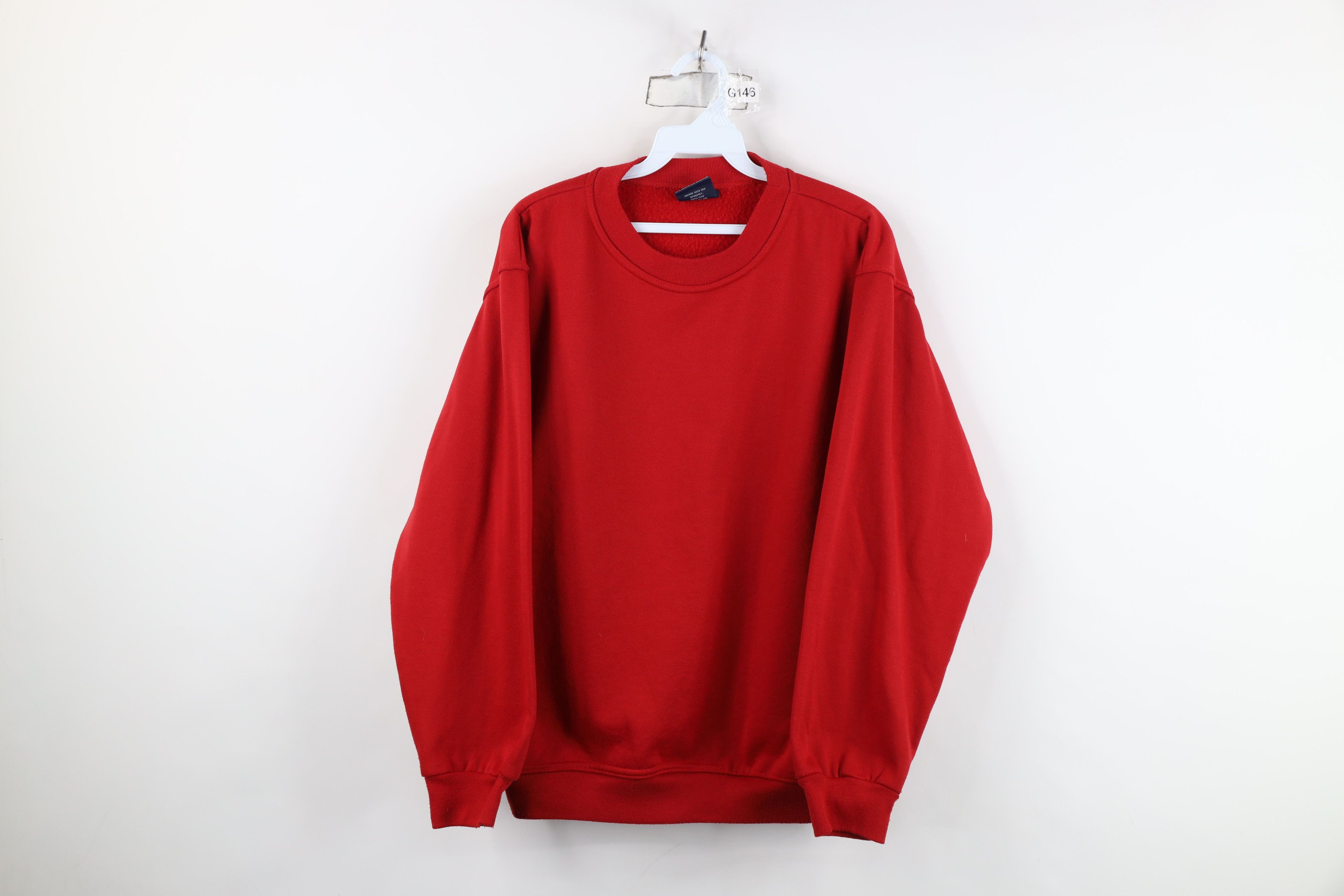 Vintage Vintage 90s Streetwear Faded Blank Crewneck Sweatshirt Red Size US M / EU 48-50 / 2 - 1 Thumbnail