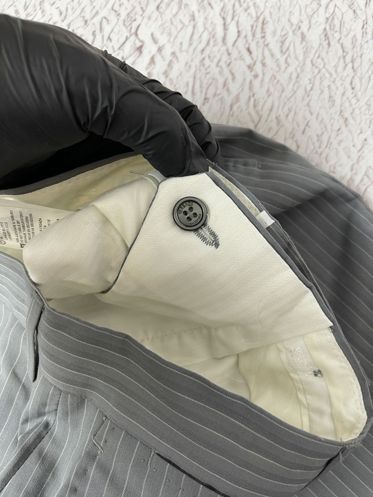 Versace Versace Collection grey striped wool casual pants Size US 32 / EU 48 - 12 Thumbnail