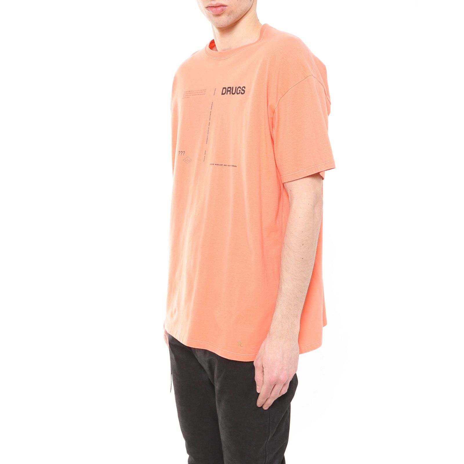 Raf Simons SS19 Drugs Print T-Shirt in Orange Cotton Size US S / EU 44-46 / 1 - 2 Thumbnail
