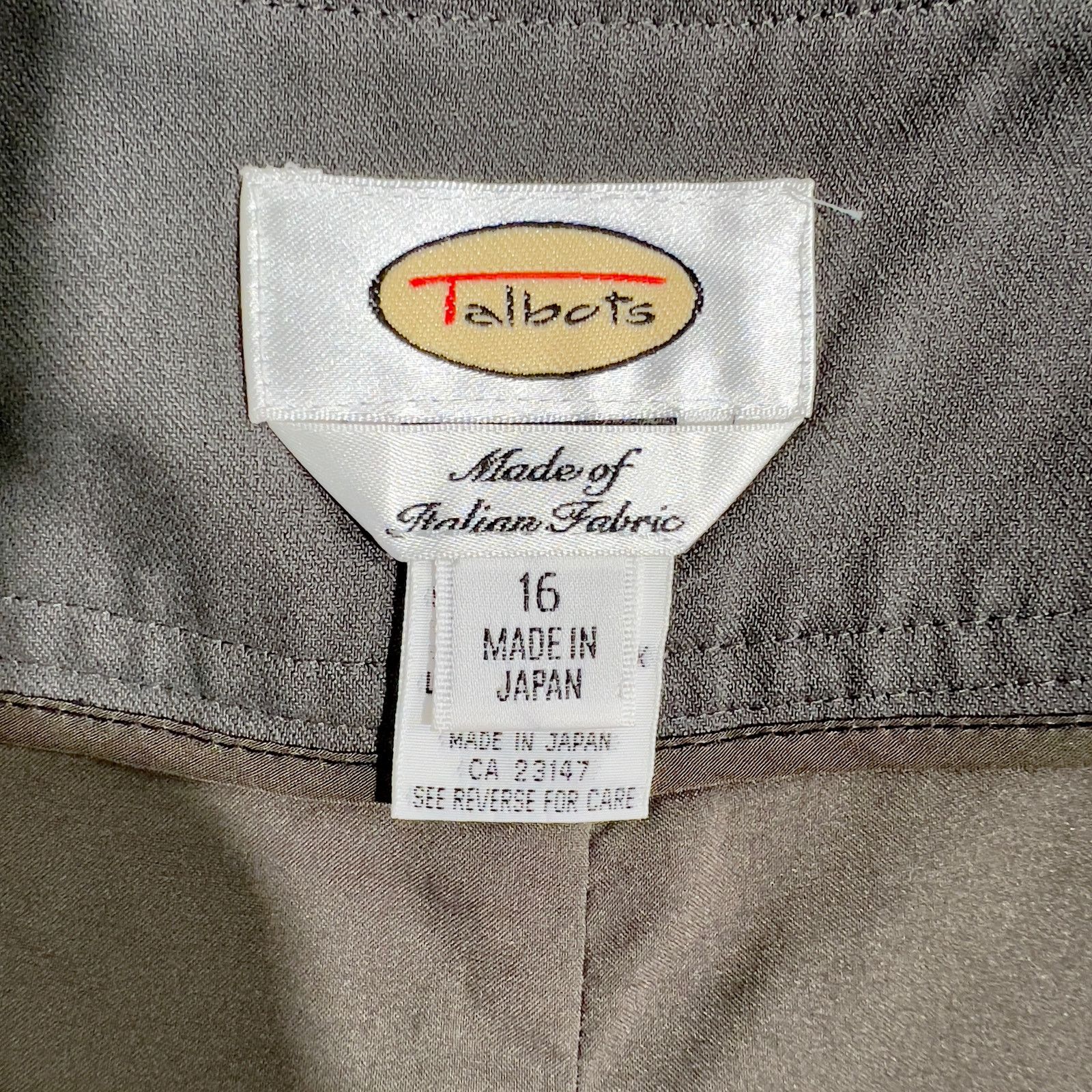 Robert Talbott Talbots Pull On Pants Woman 16 Italian Wool Grey Pockets Size 37" - 2 Thumbnail