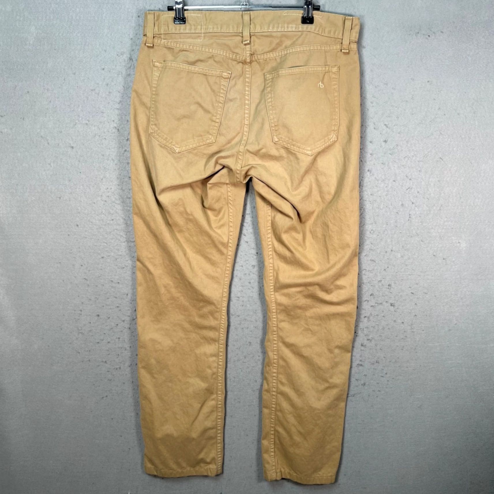 Rag & Bone rag & bone Mens Slim Straight Leg Khaki Pants 32 Beige Cotton 100% Clothes Adult Mens N/A Size US 32 / EU 48 - 2 Thumbnail