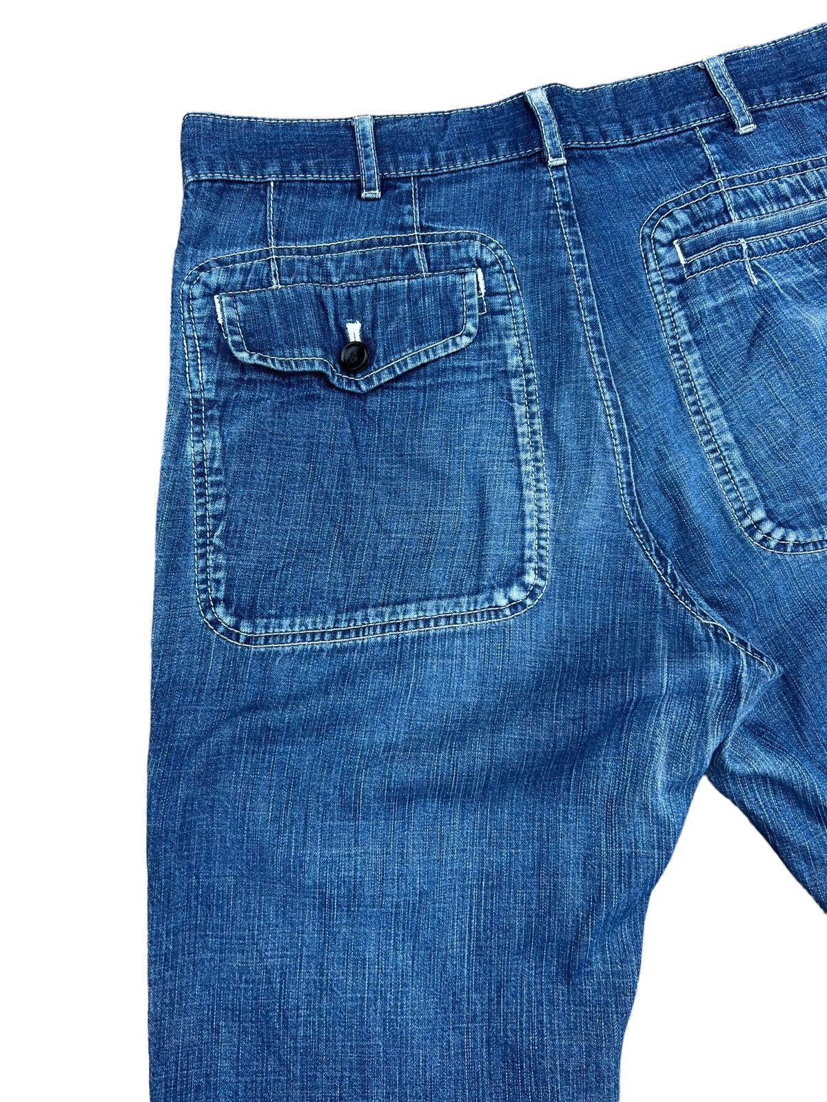 Comme des Garcons Homme Vintage CDGH Distress Fade Blue Denim Military Work Pant Size US 29 - 13 Thumbnail