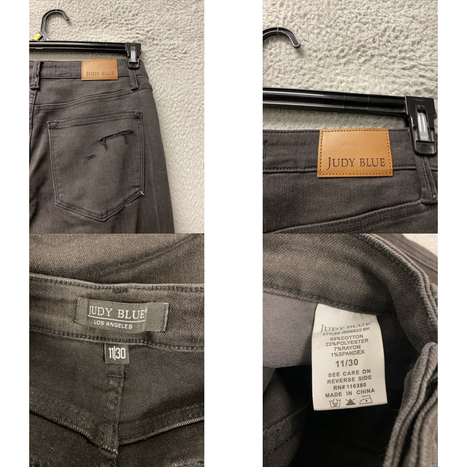 Vintage Judy Blue Jeans Womens 11/30 Dark Wash High Rise Bootcut Stretch Denim /0009 Size 32" / US 10 / IT 46 - 9 Thumbnail