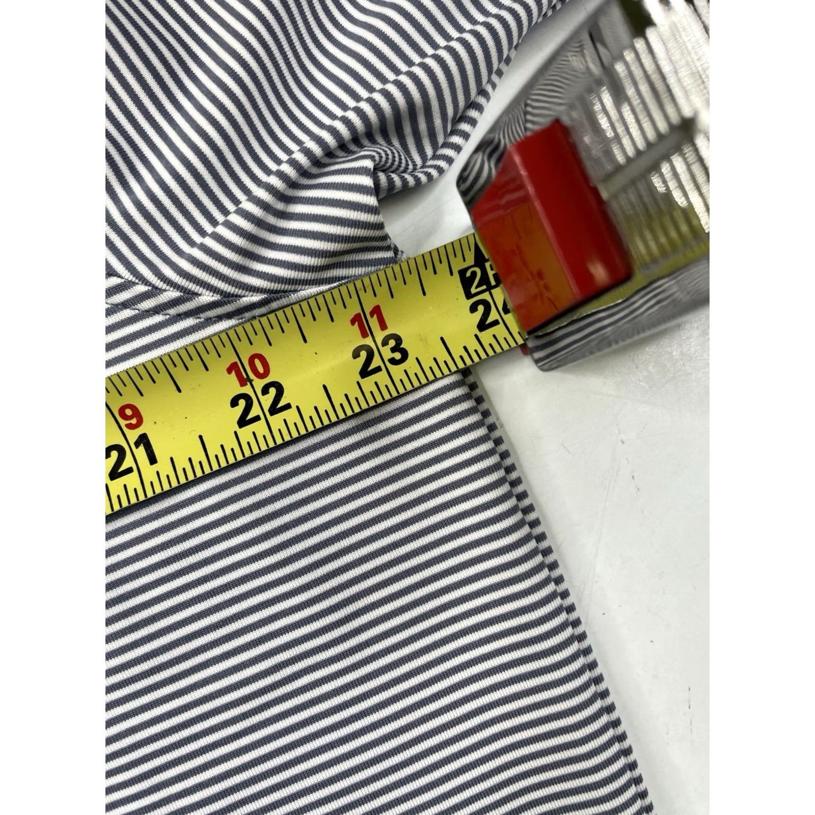 Vintage Greyson Golf Saranac Polo Shirt Men L Gray Stripe Performance Breathable Lightweight Short Sleeve Polo Shirt Size US L / EU 52-54 / 3 - 7 Thumbnail