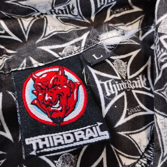 Other Vintage 90s Third Rail Graffiti Button Shirt Short Sleeve Size US L / EU 52-54 / 3 - 4 Thumbnail