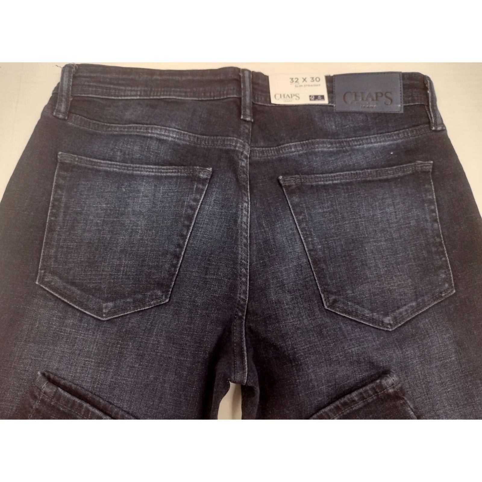 Chaps Chaps Jeans Slim Straight Denim 32/30 Abyss Wash Blue 5-Pocket Mens Regular Slim Cotton Blend NWT Modern Classic American Comfort Stretch Size US 32 / EU 48 - 5 Thumbnail