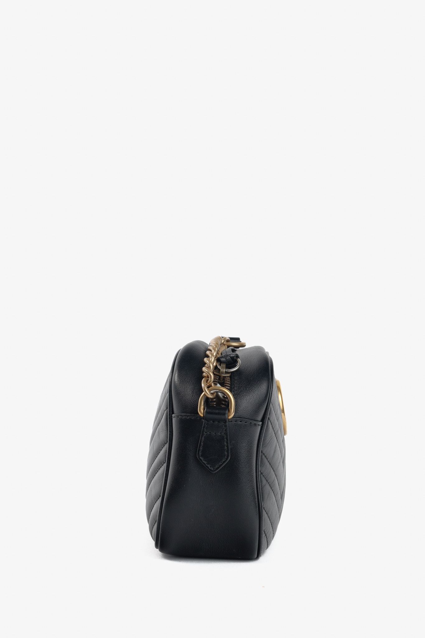 Gucci Gucci GG Marmont Black Matelassé Leather Small Camera Bag Size ONE SIZE - 3 Thumbnail