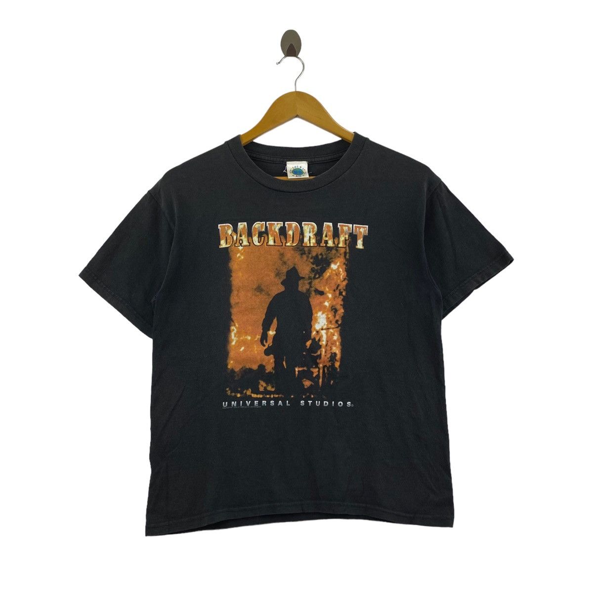 Universal Studios × Vintage Vintage 90s BACKDRAFT Movie By Universal Studios Print Black Size US S / EU 44-46 / 1 - 1 Thumbnail