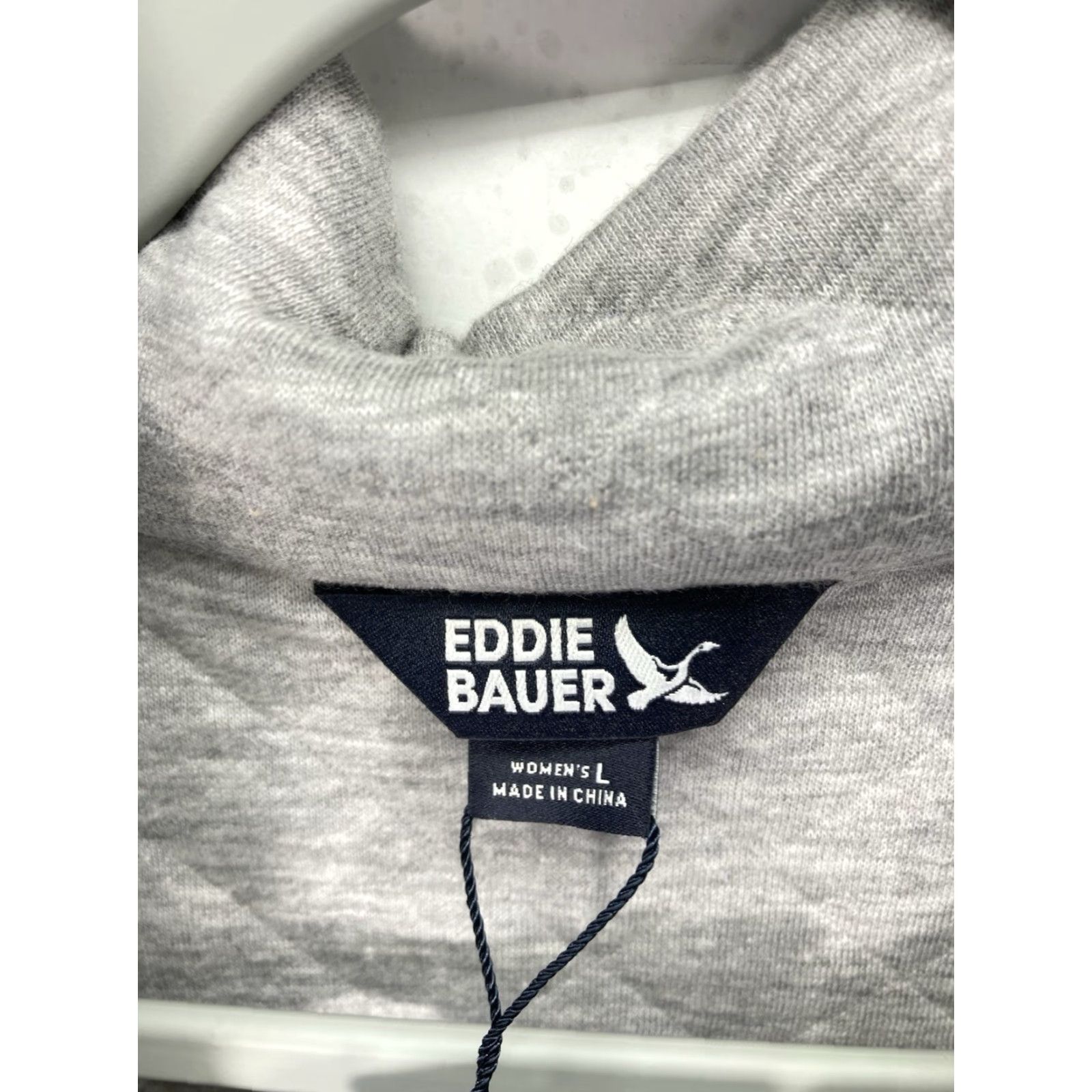 Eddie Bauer Eddie Bauer Quilted Sweater Women Large Gray Long Sleeve Pullover Cotton Blend Mock Neck Womens Size L / US 10 / IT 46 - 5 Thumbnail