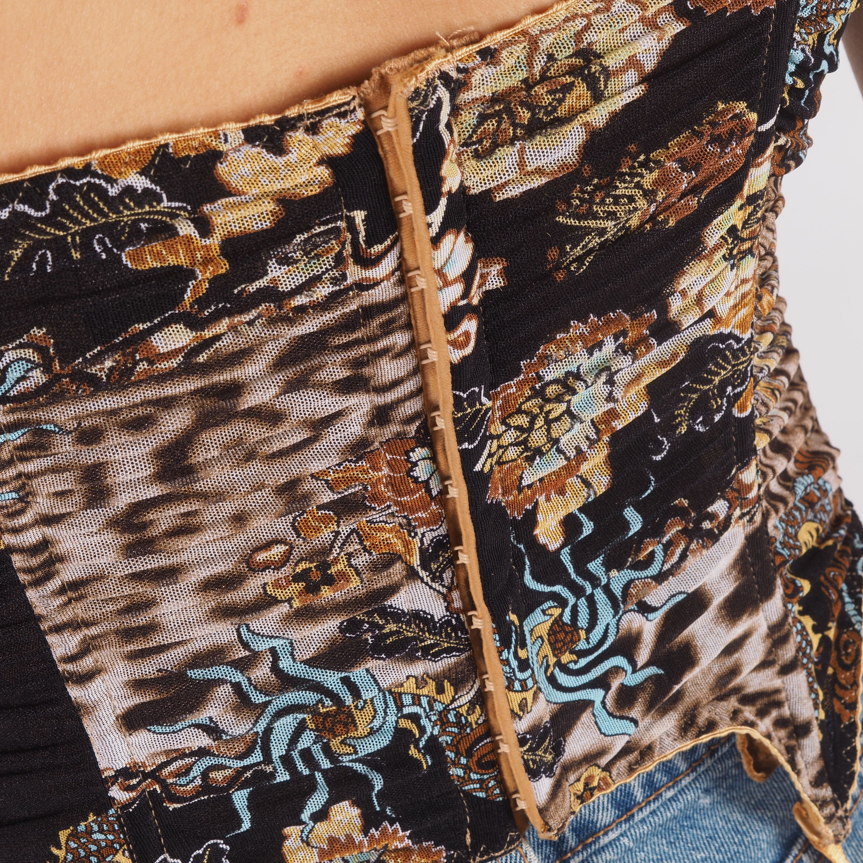 Roberto Cavalli Roberto Cavalli Vintage Floral Animal Print Corset Top Size L / US 10 / IT 46 - 6 Thumbnail