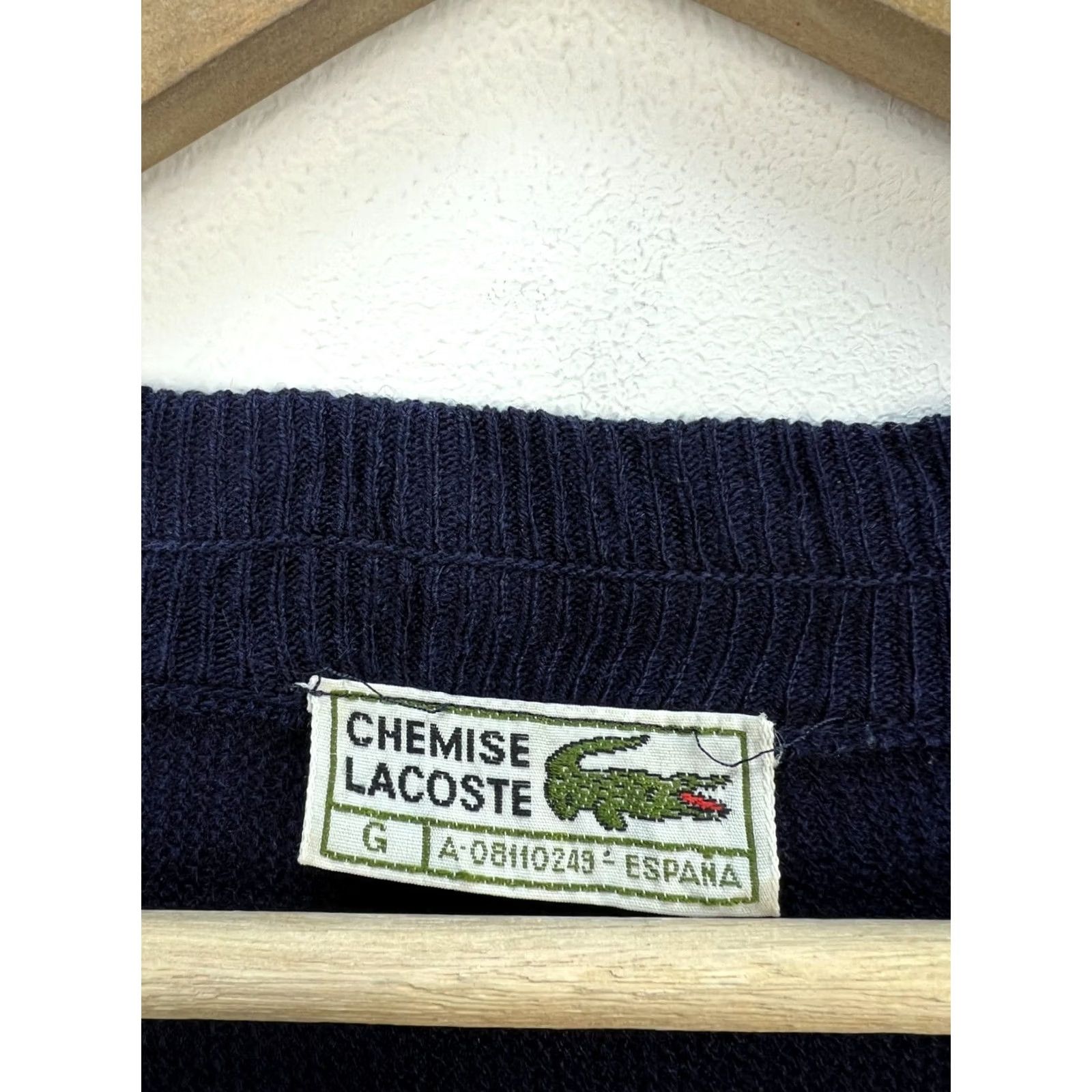 Lacoste VINTAGE Lacoste Shirt Cardigan Sweater Navy XL Men Size US XL / EU 56 / 4 - 4 Thumbnail