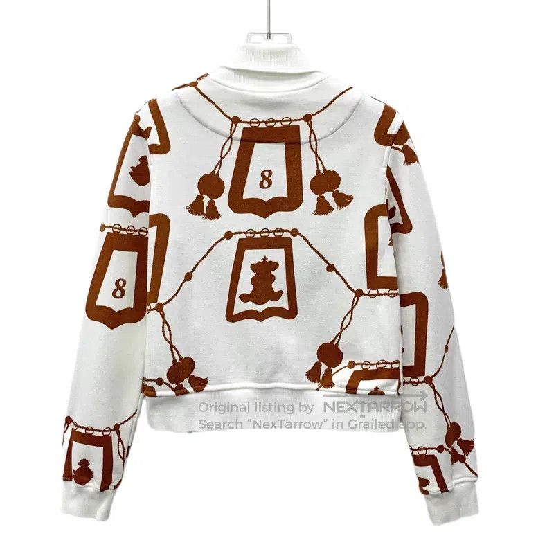 Hermes Hermes White Lantern Print Cotton Single Button Long Sleev Size XS / US 0-2 / IT 36-38 - 2 Thumbnail