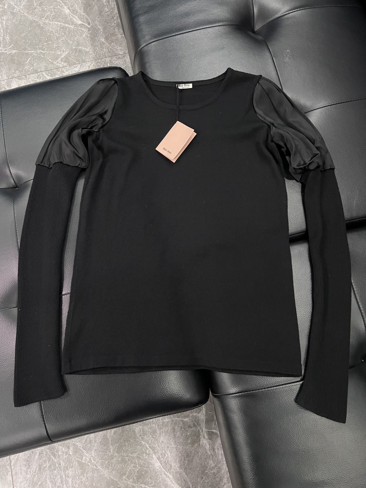 Miu Miu Miu Miu 2007 Puff Sleeve Knit Sweater Size M / US 6-8 / IT 42-44 - 1 Thumbnail