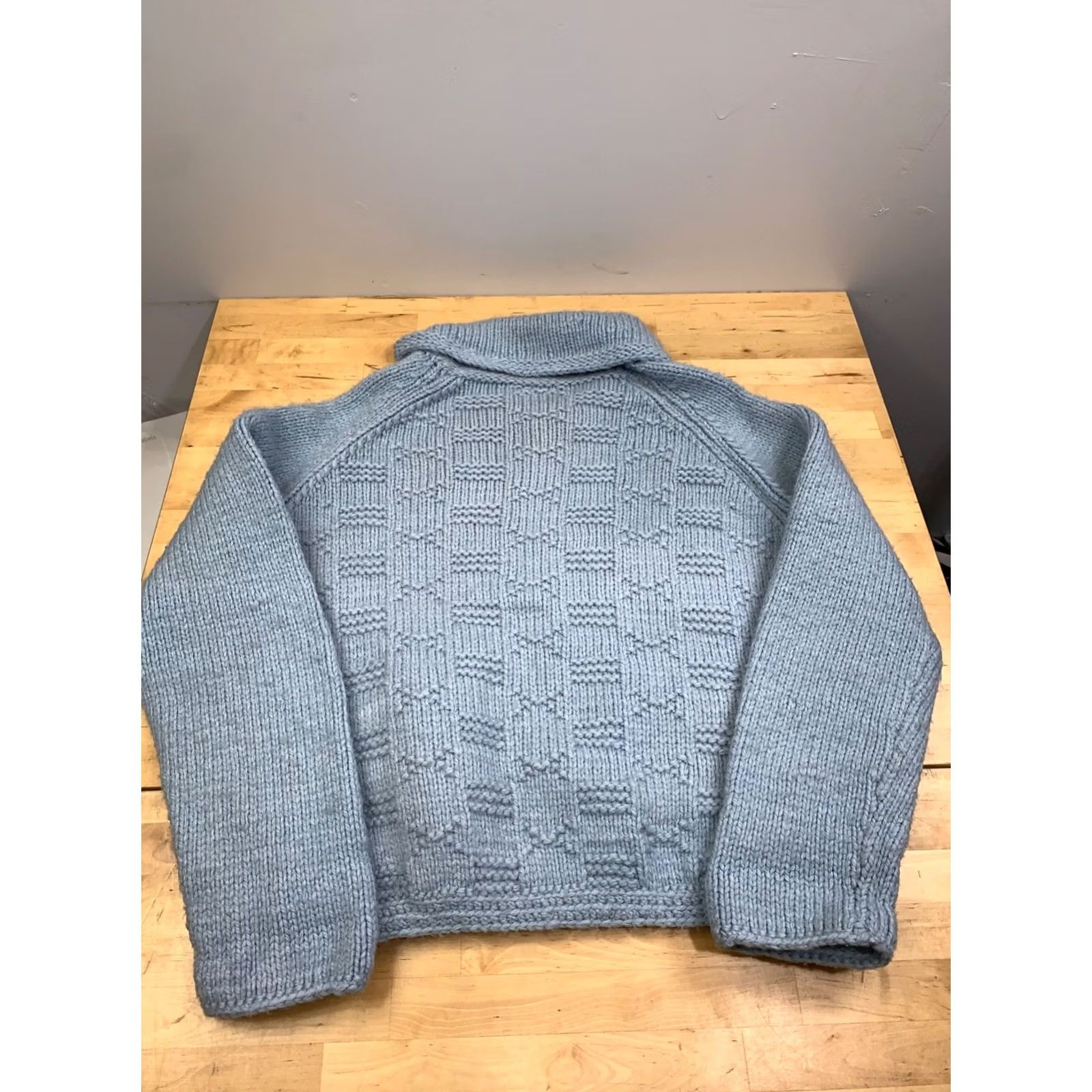 Vintage VINTAGE Knitted Zip Up Jacket Women M Blue Casual Pockets Size M / US 6-8 / IT 42-44 - 7 Thumbnail