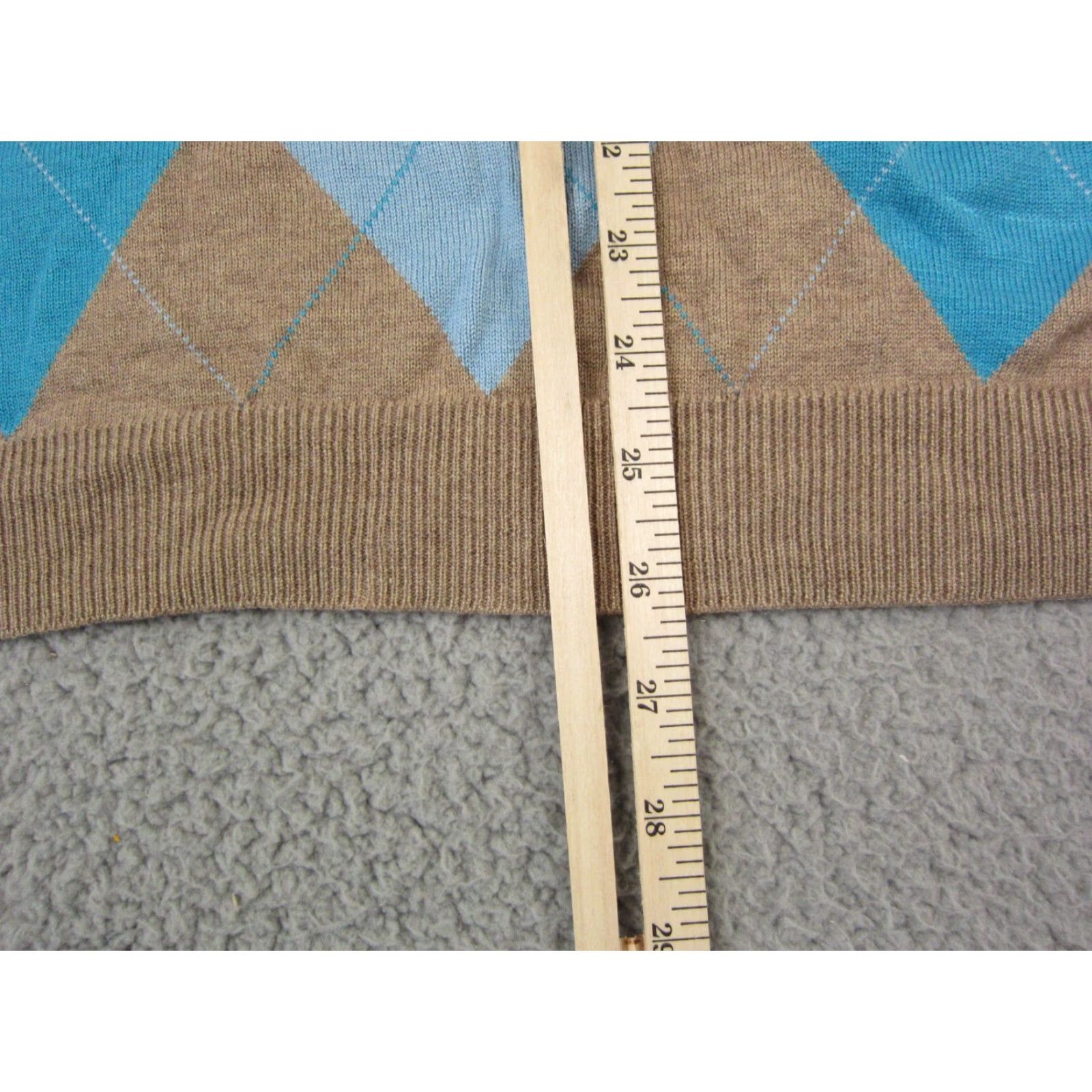 Express Express Sweater Mens L Brown Silk Cashmere Knit V-Neck Pullover 90s Casual Shirt? Size US L / EU 52-54 / 3 - 7 Thumbnail