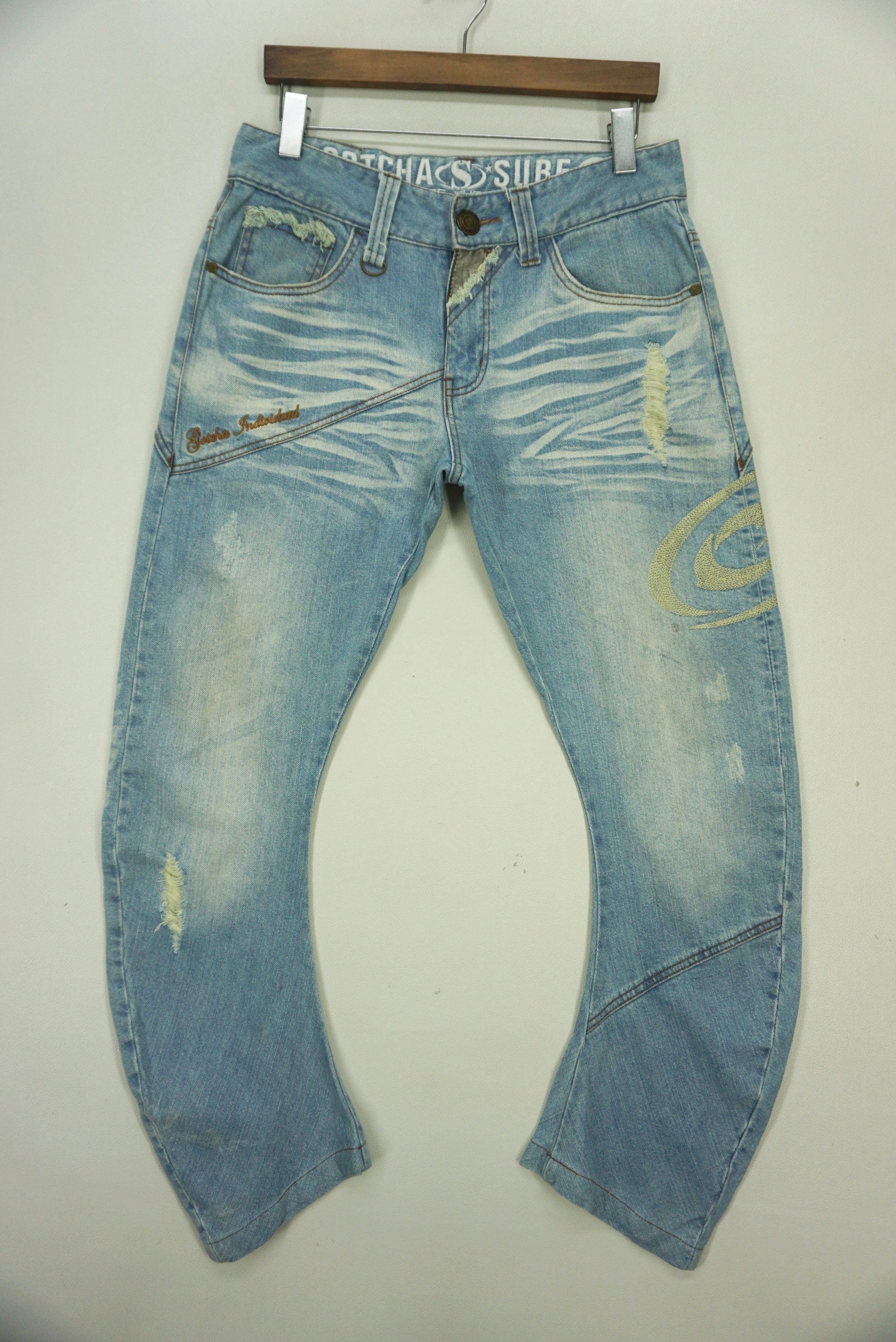 Gotcha Distressed Jeans fit W33xL27.5 Gotcha Low Rise Cropped Denim Size US 31 - 1 Thumbnail