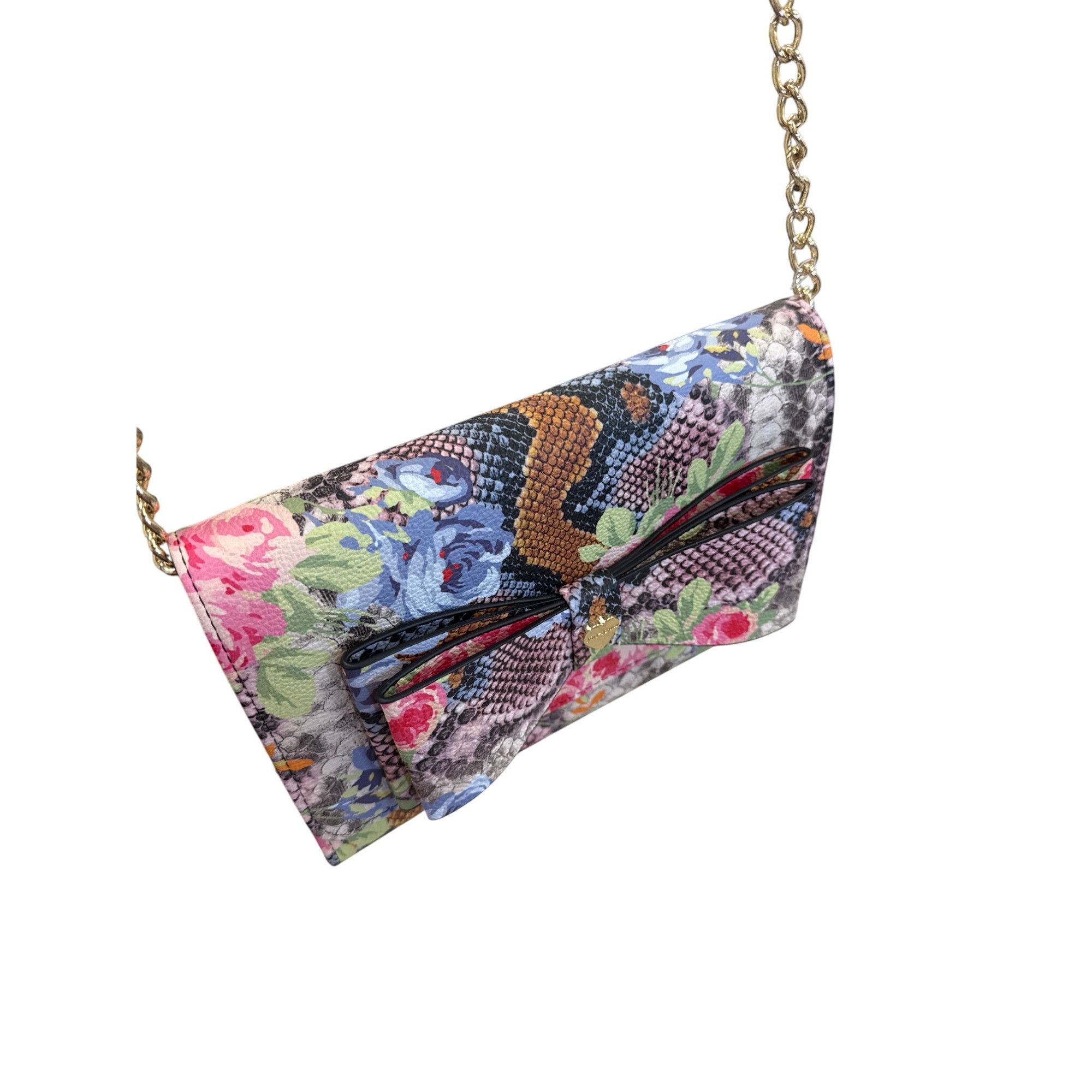 Betsey Johnson Betsey Johnson Floral Snakeskin Crossbody Clutch Purse SKU 7 Size ONE SIZE - 16 Thumbnail