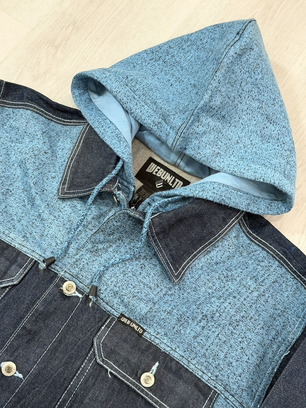 Vintage Vintage 2000s WEBUNLTD Denim/Sweat Switching Jacket XL Y2K Size US XL / EU 56 / 4 - 2 Thumbnail
