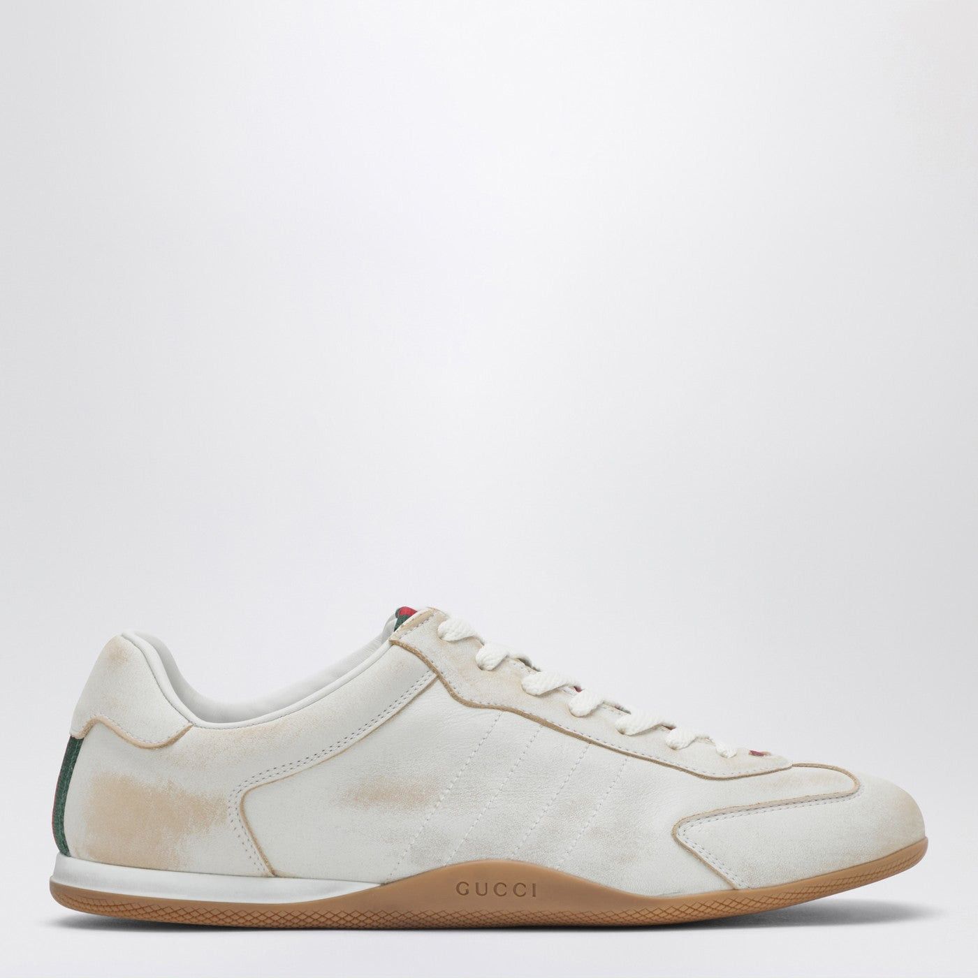 Gucci Gucci Gucci Shift Sneaker In White Delave-Effect Leather Size US 8 / IT 38 - 1 Thumbnail