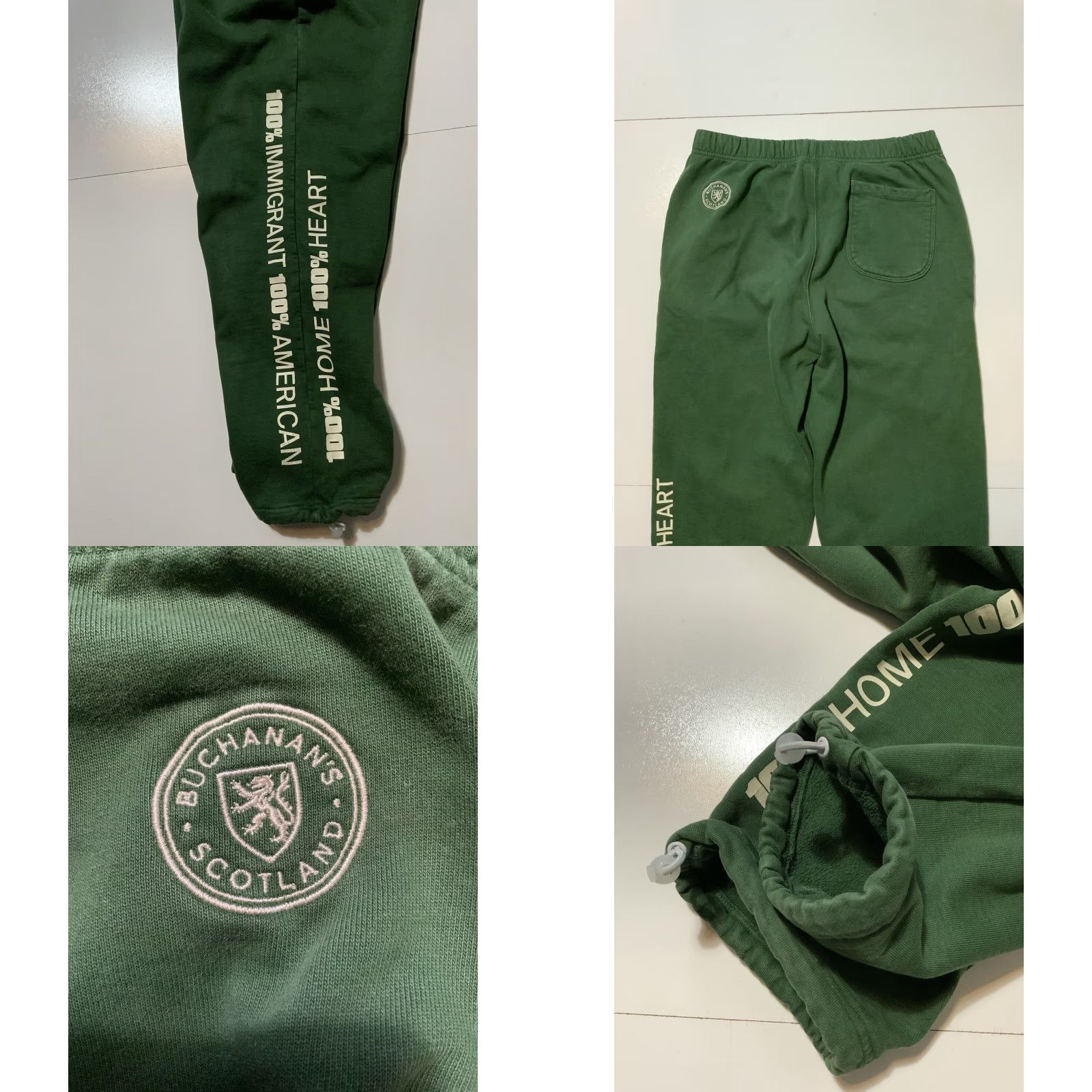 Vintage VINTAGE Made Blanks Buchanan’s Scotland Whisky Blood Sweat Tears Jogger Sweatpants Sz. L Green Mens Sweatpants Regular L Size US 33 - 8 Thumbnail