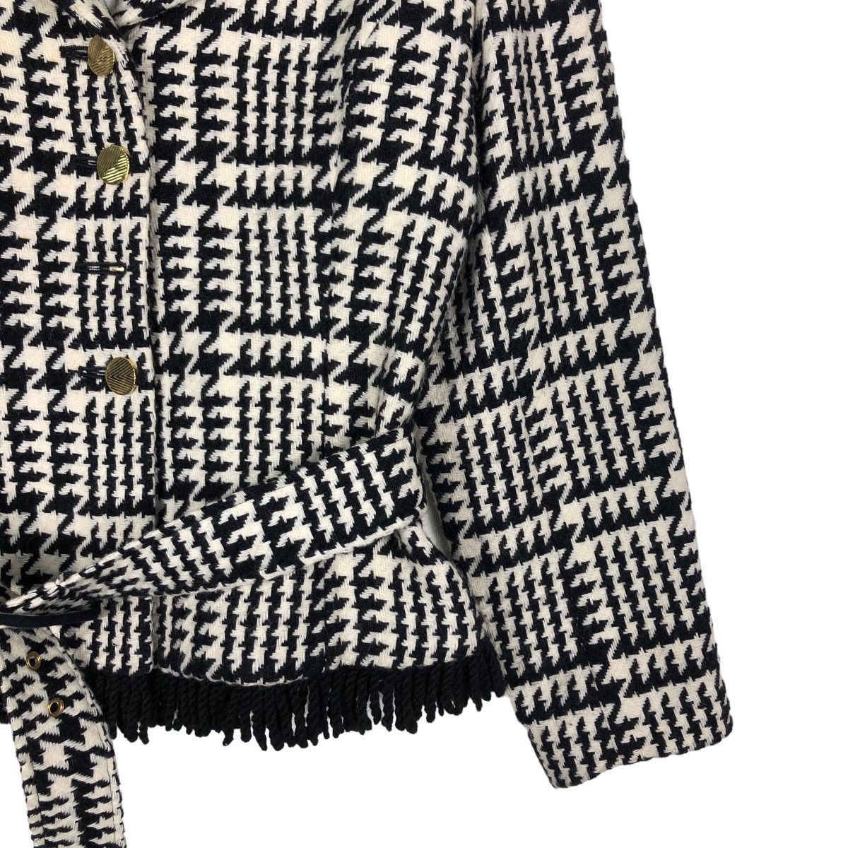 Japanese Brand 🔥Vintage Cropped Tweed Jacket Wool Belt Leggy Press Japan Size M / US 6-8 / IT 42-44 - 5 Thumbnail