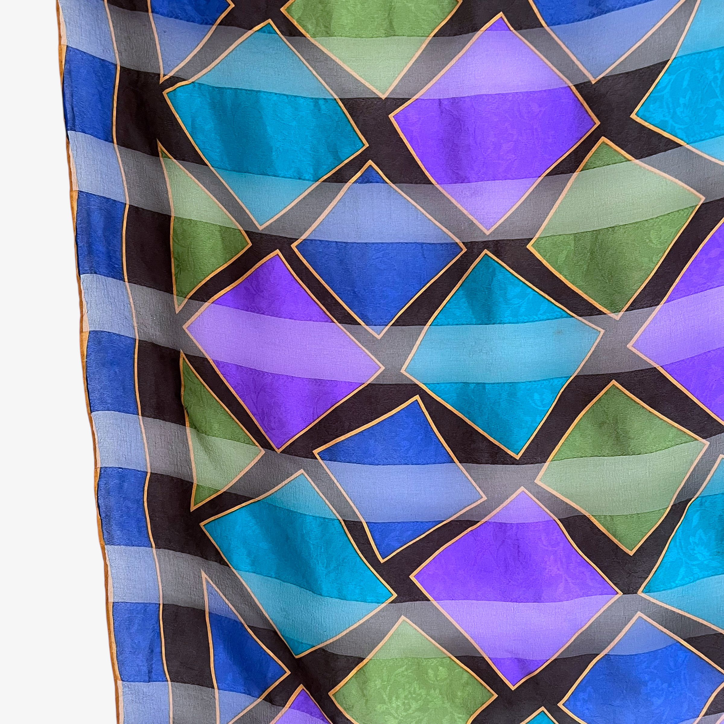 Yves Saint Laurent Vintage 80s Yves Saint Laurent YSL Abstract Print Silk Scarf Size ONE SIZE - 4 Thumbnail