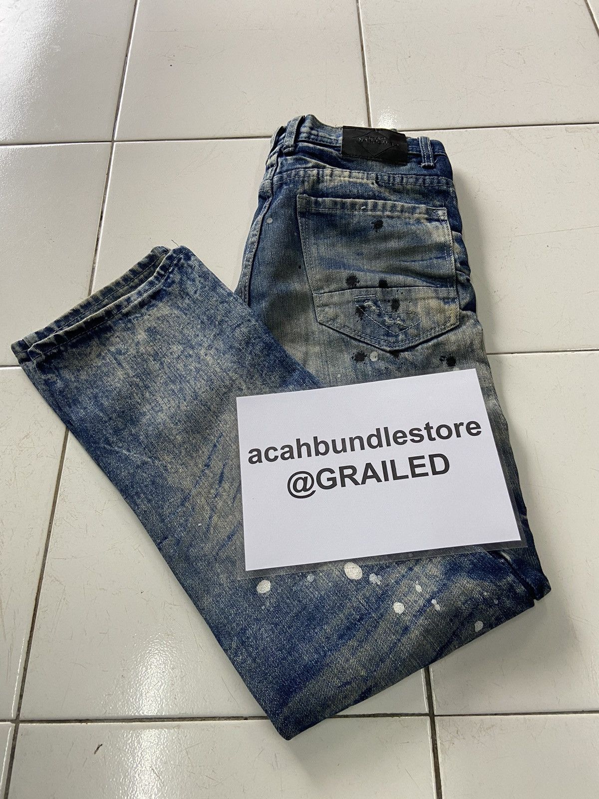 If Six Was Nine ROAD NARROWS DISTRESSED PAINTED STYLE DENIM JEANS Size US 28 / EU 44 - 17 Thumbnail